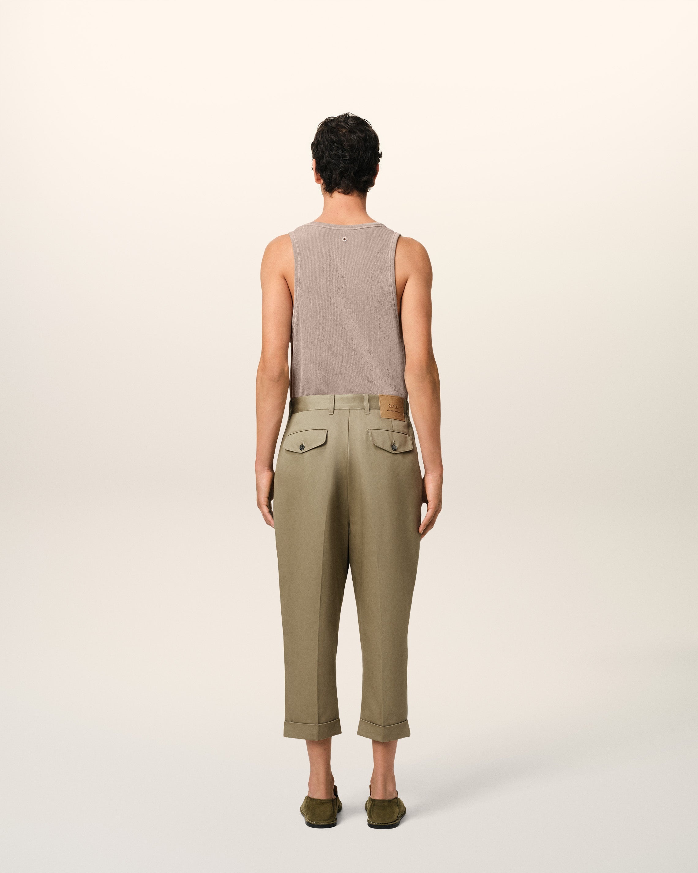 GREEN COTTON CARROT OVERSIZED TROUSERS - 4