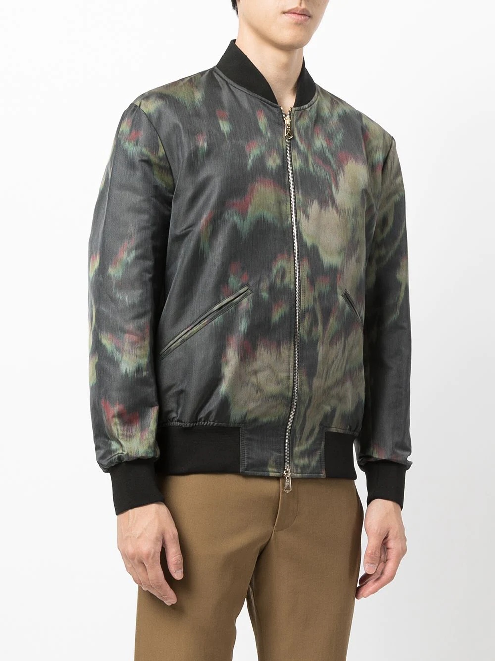 abstract-print zip-up bomber jacket - 3