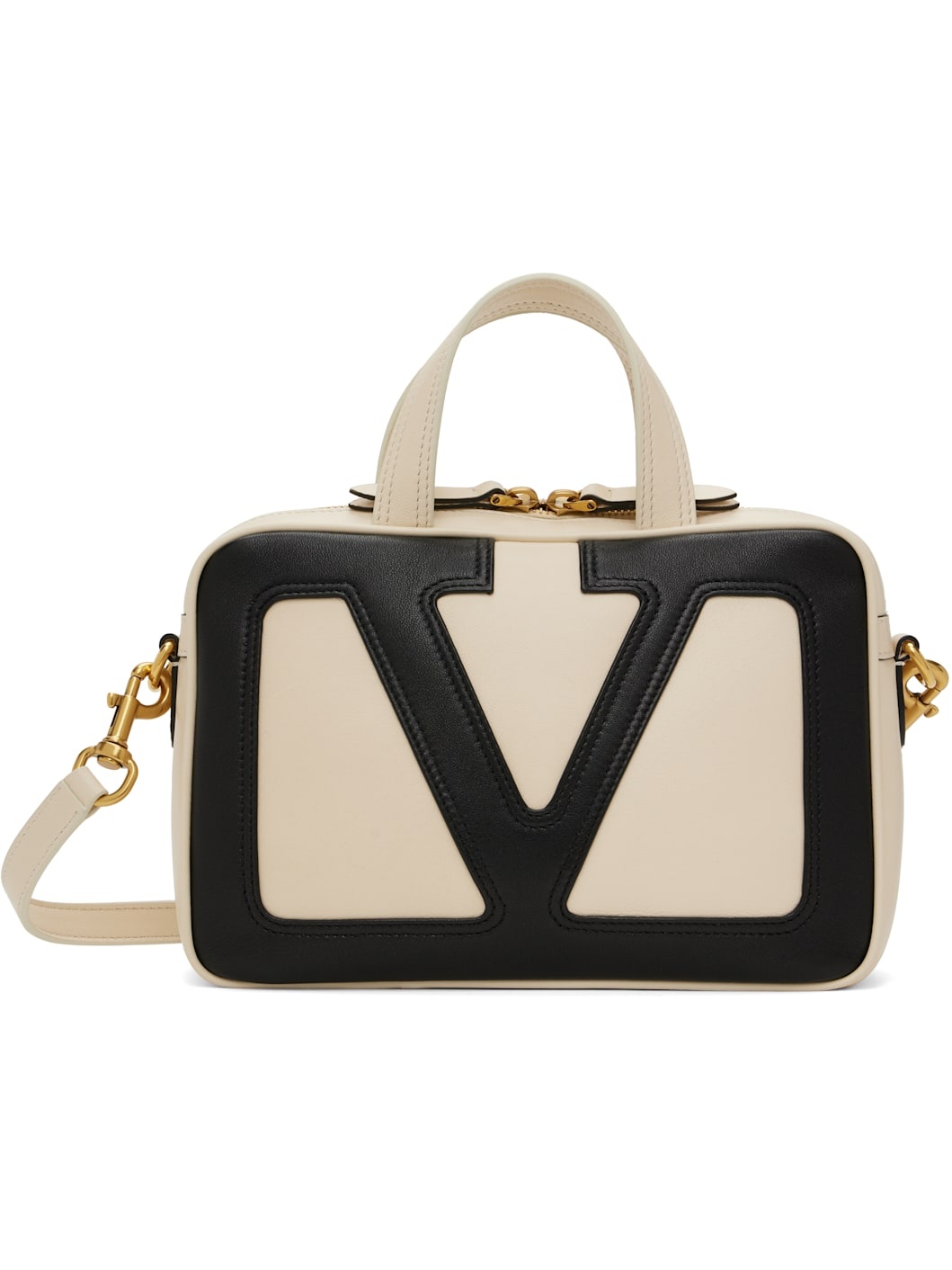 Off-White & Black Viva Superstar Nappa Leather Bag - 4