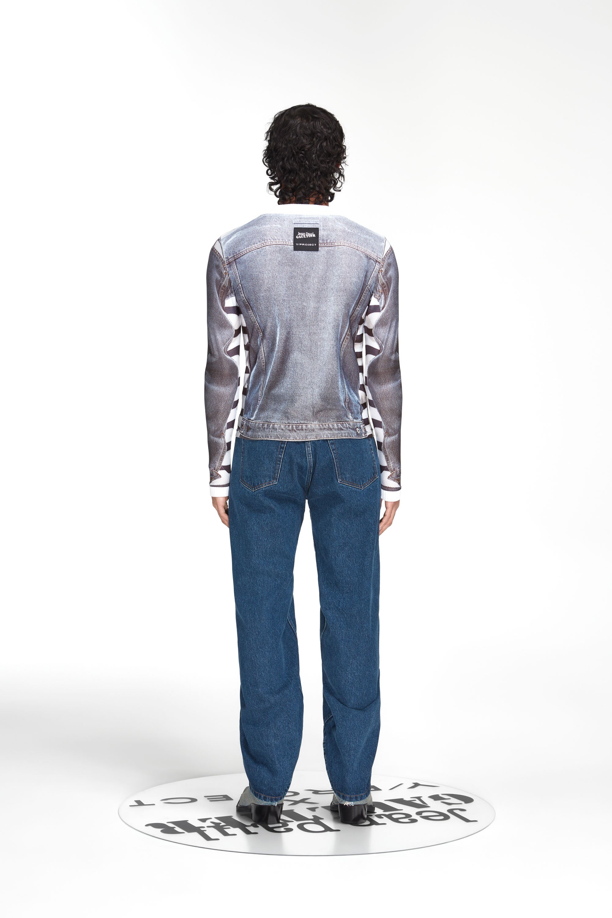 Trompe L'Oeil Denim Jacket Top - 2