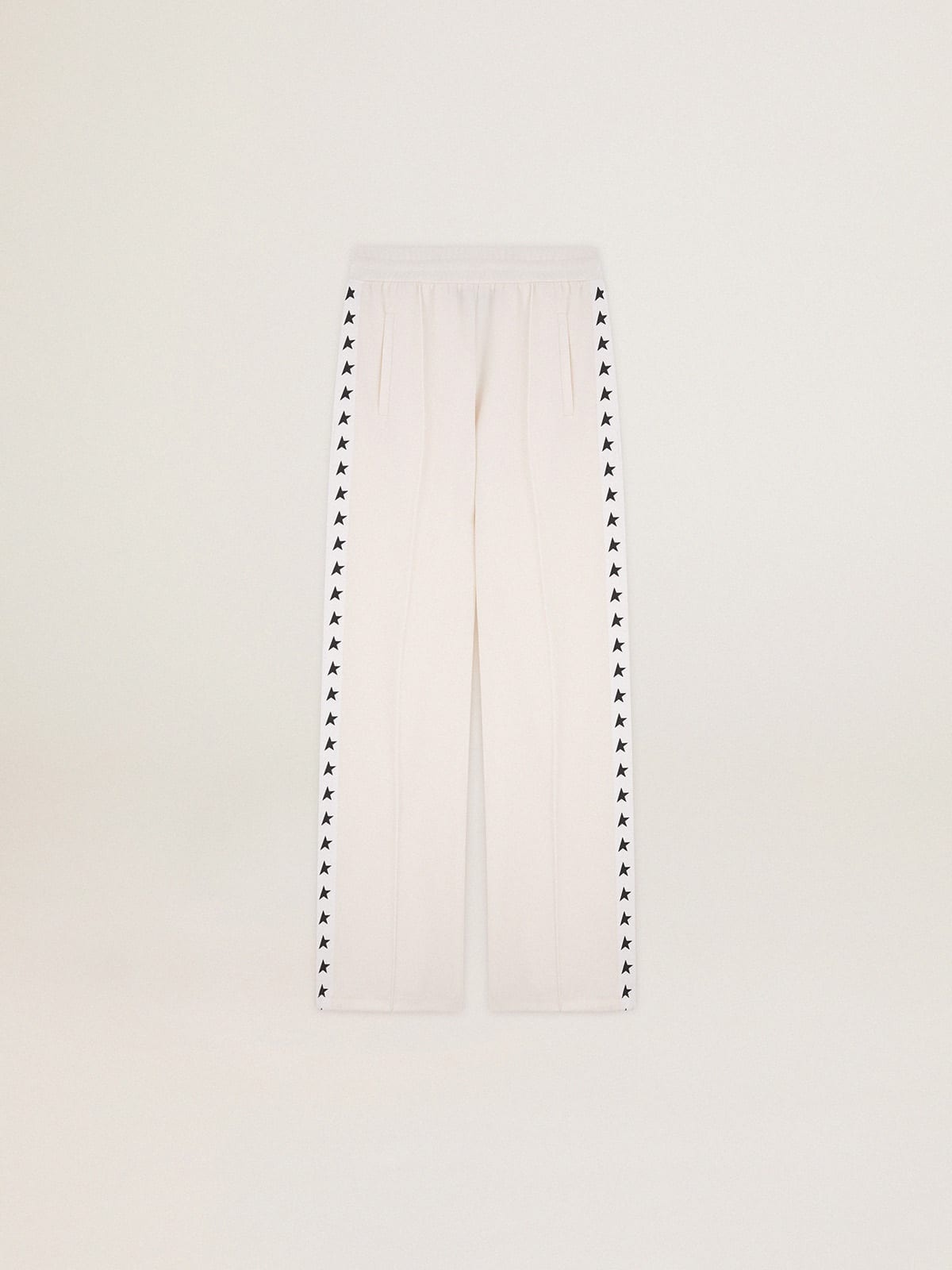 Golden Goose Women's white joggers with stars on the sides
