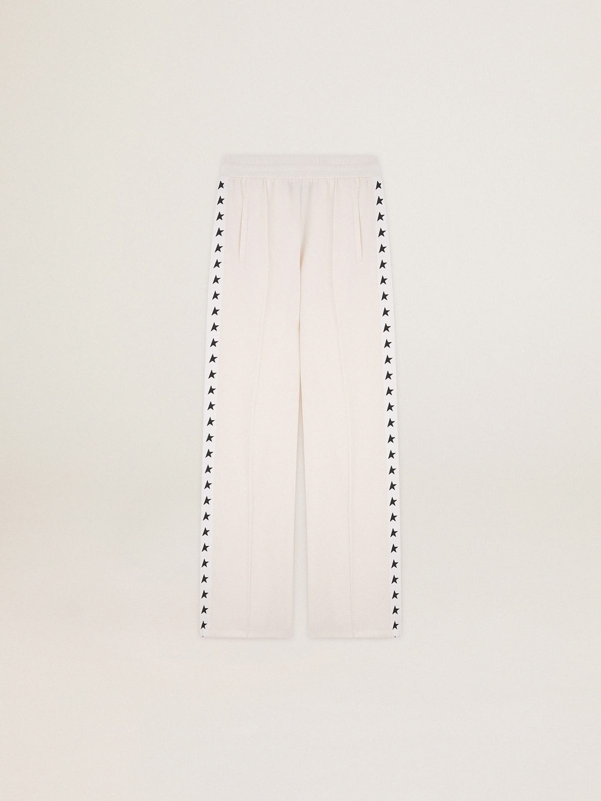 Women’s white joggers with stars on the sides - 1