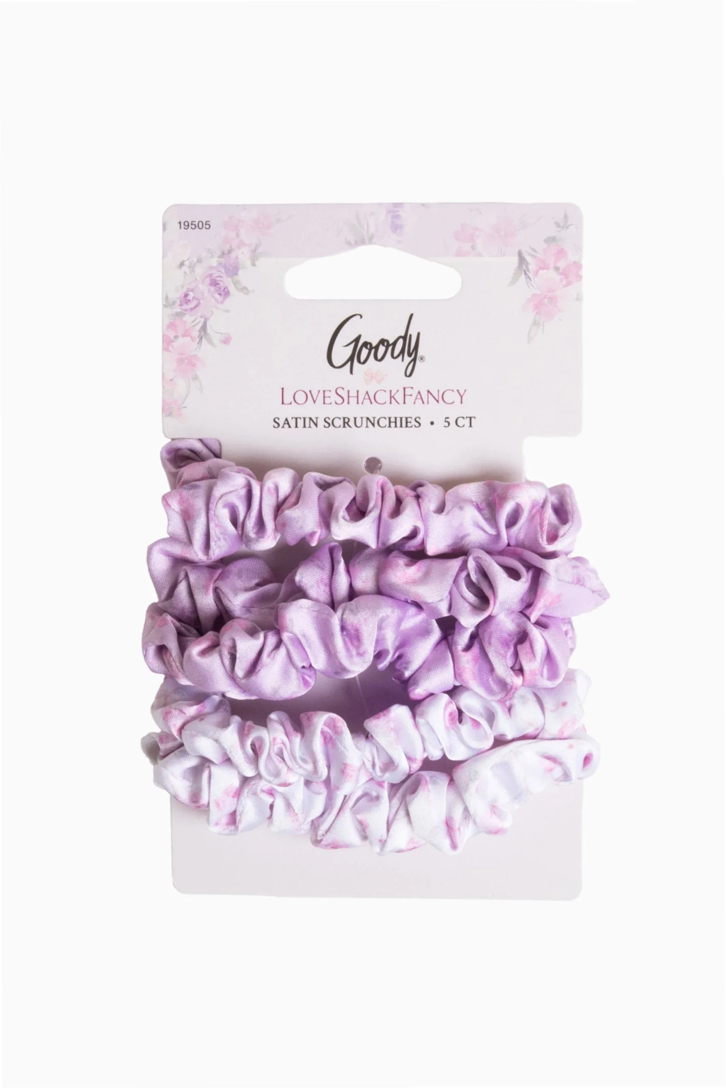 Goody x Love Shack Fancy Satin Scrunchies - 5ct - Happy Thoughts & Ribbon Rosa - 1