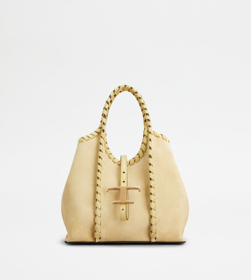 T TIMELESS SHOPPING BAG IN SUEDE MINI - YELLOW 1