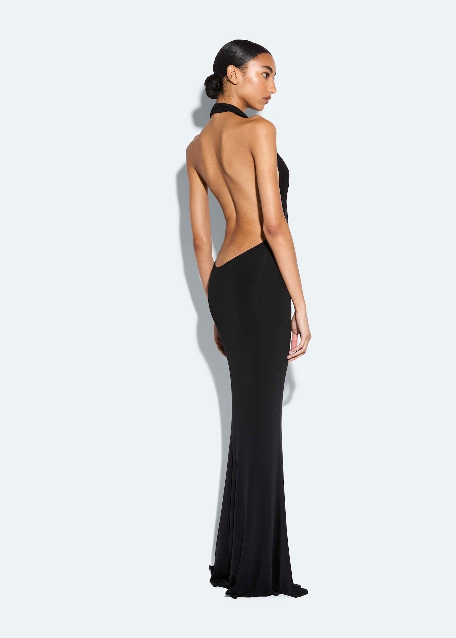 Jersey Cowl Neck Gown - 3