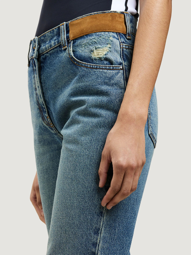 BURNING FLARED DENIM PANTS 6