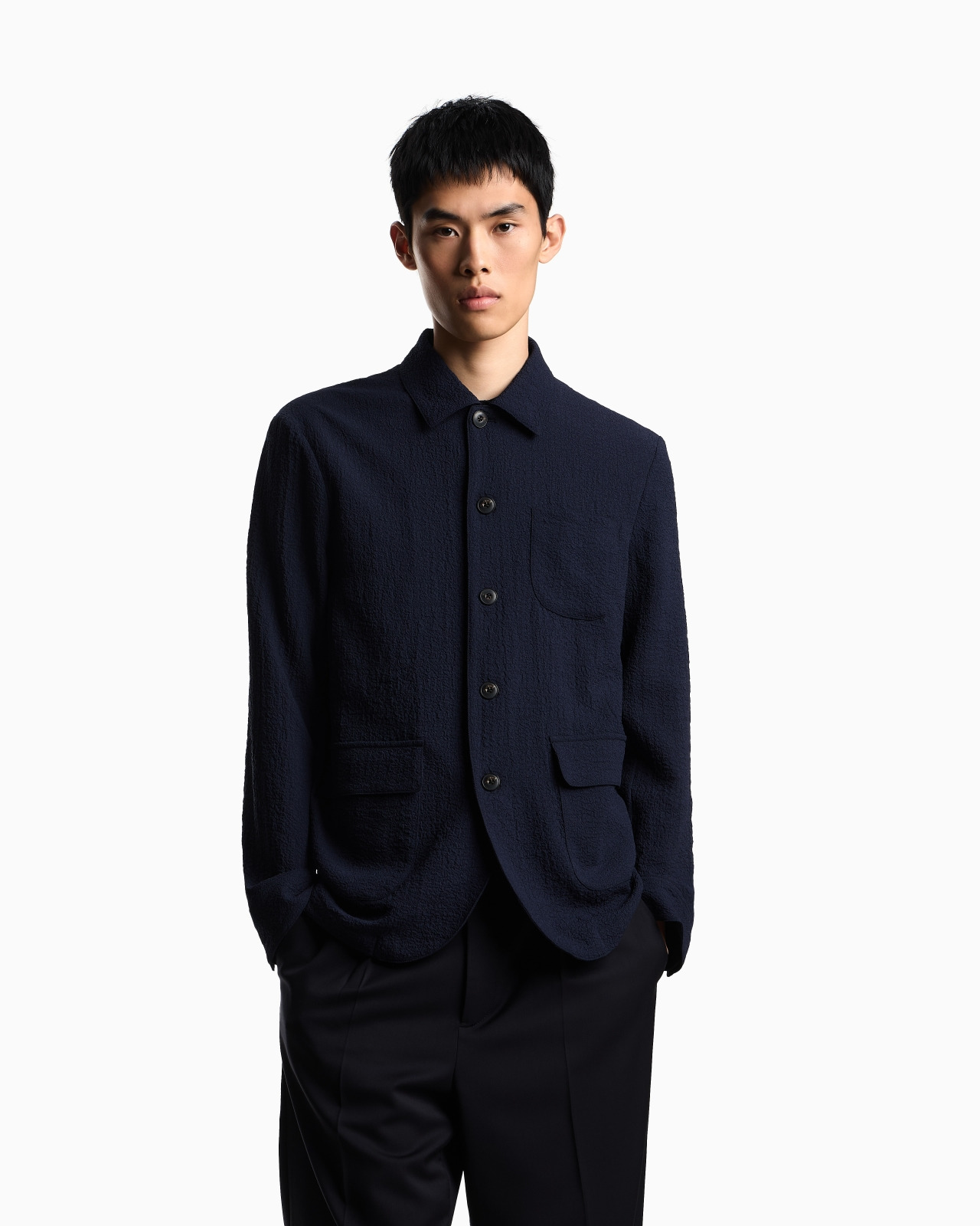 SHIRT JACKET IN TECHNICAL SEERSUCKER FABRIC - 4