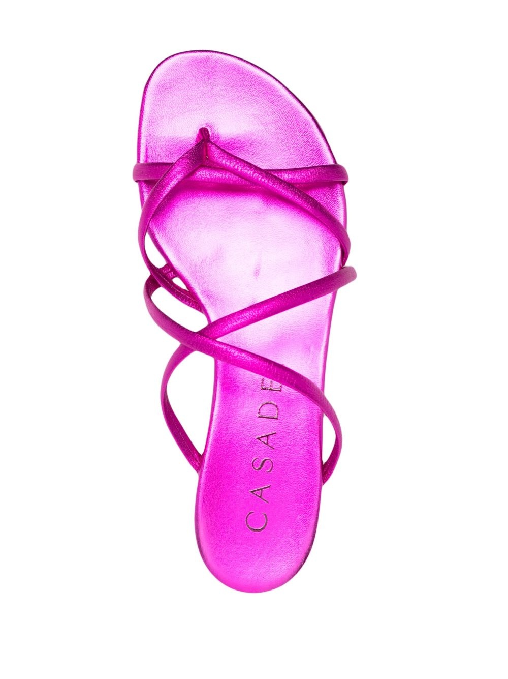 metallic leather slides - 4