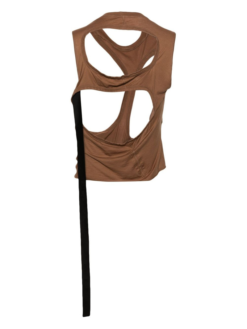 Rick Owens DRKSHDW cut-out organic cotton tank top outlook