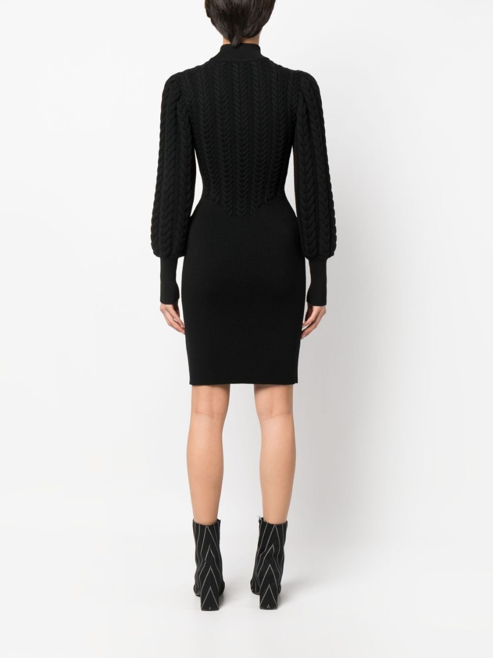 cable-knit high-neck dress - 4