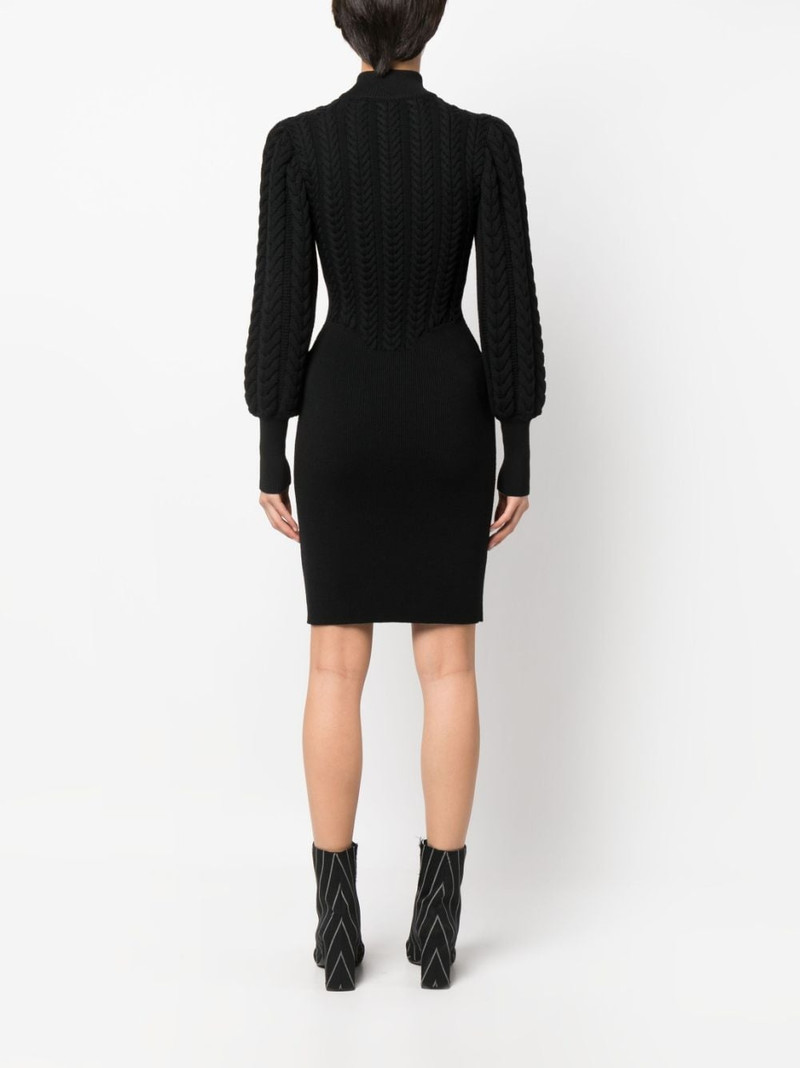 cable-knit high-neck dress 4