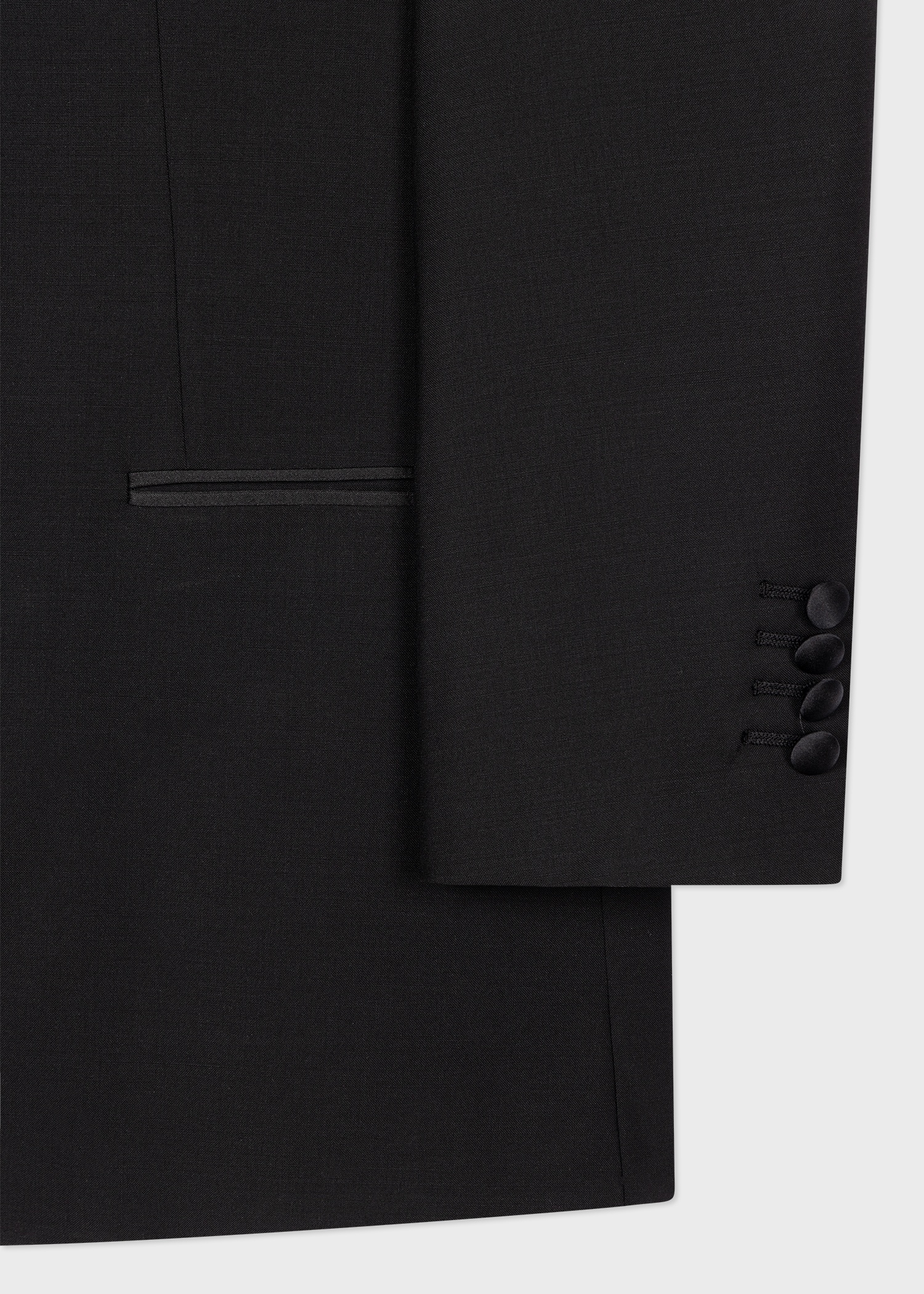 Black Wool-Mohair Evening Blazer - 4