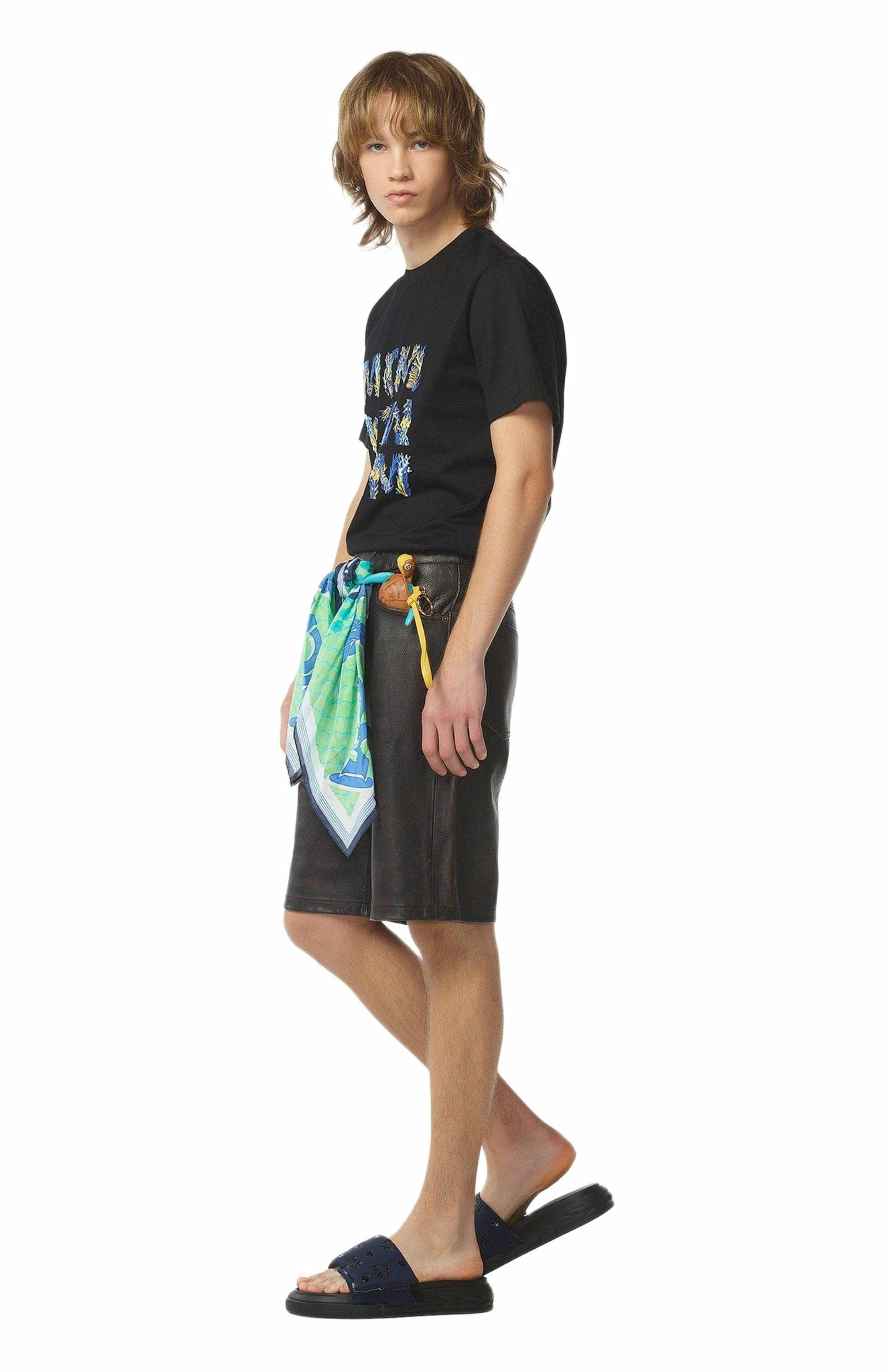 MCM Aquatic Logo T-Shirt in Organic Cotton in Black at Nordstrom - 6