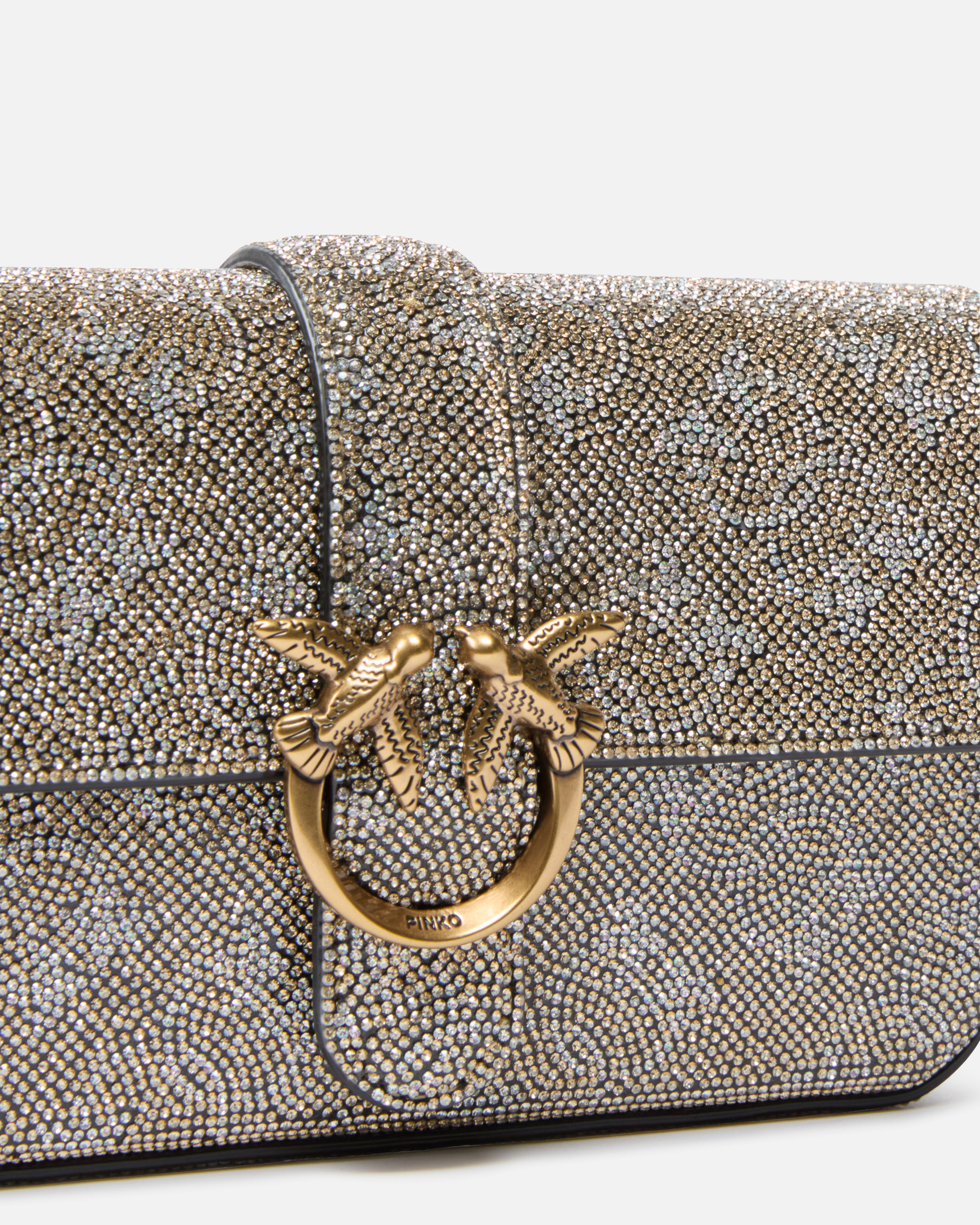 BABY SHOULDER BAG WITH RHINESTONE MONOGRAM - 3