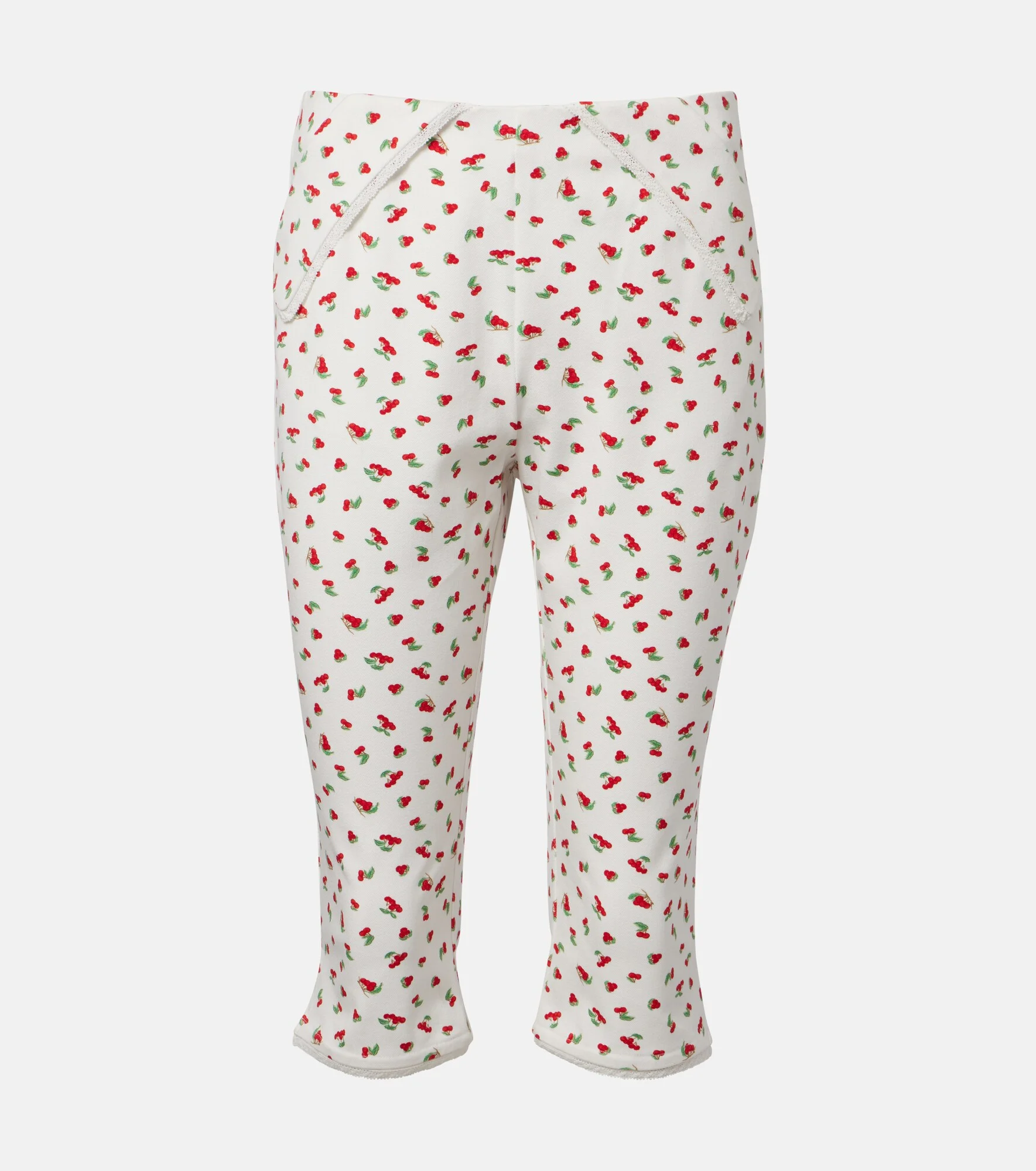 Ebony printed cotton-blend capri pants - 1