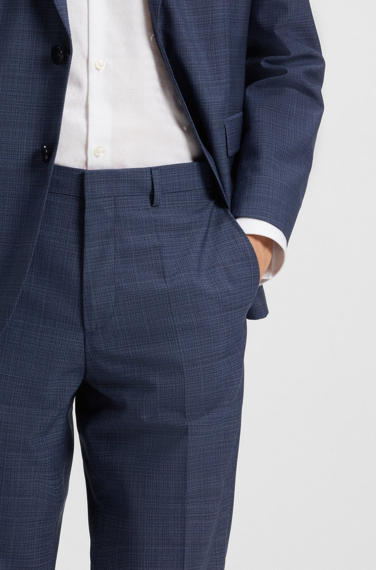 EXTRA-SLIM-FIT TROUSERS IN MOULINÉ WOOL - 5