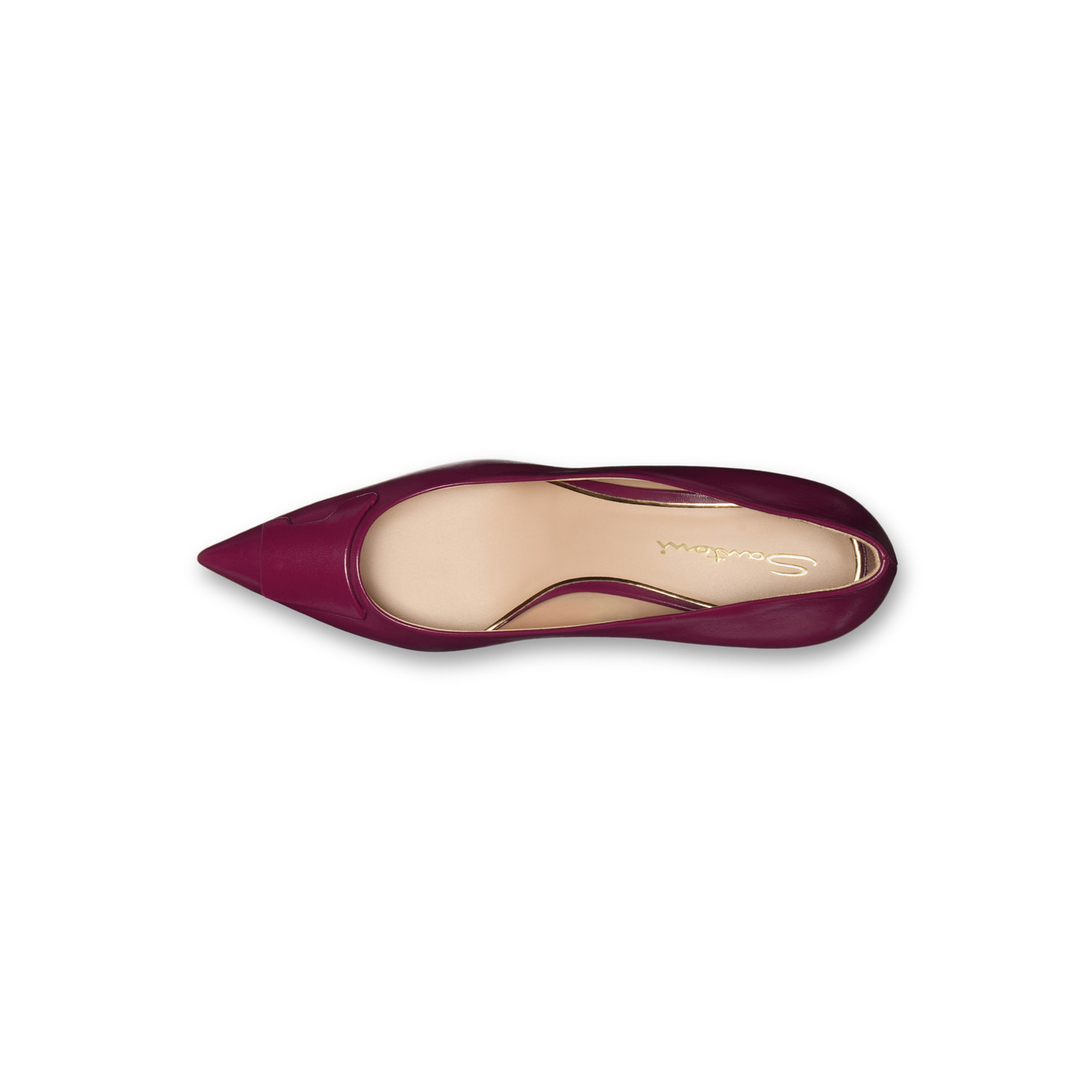 Women's red leather mid-heel Santoni Sibille pump - 4