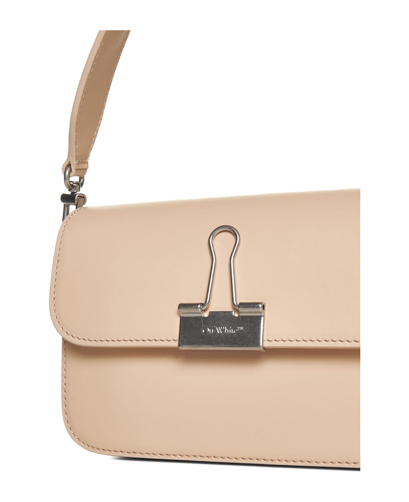 Plain Binder Leather Shoulder Bag - 4