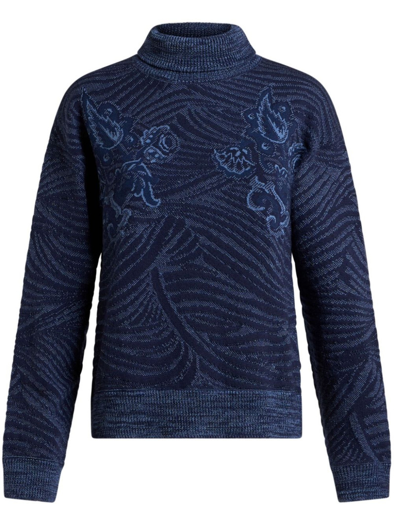 Etro Jacquard-knit Wool-blend Turtleneck Sweater outlook