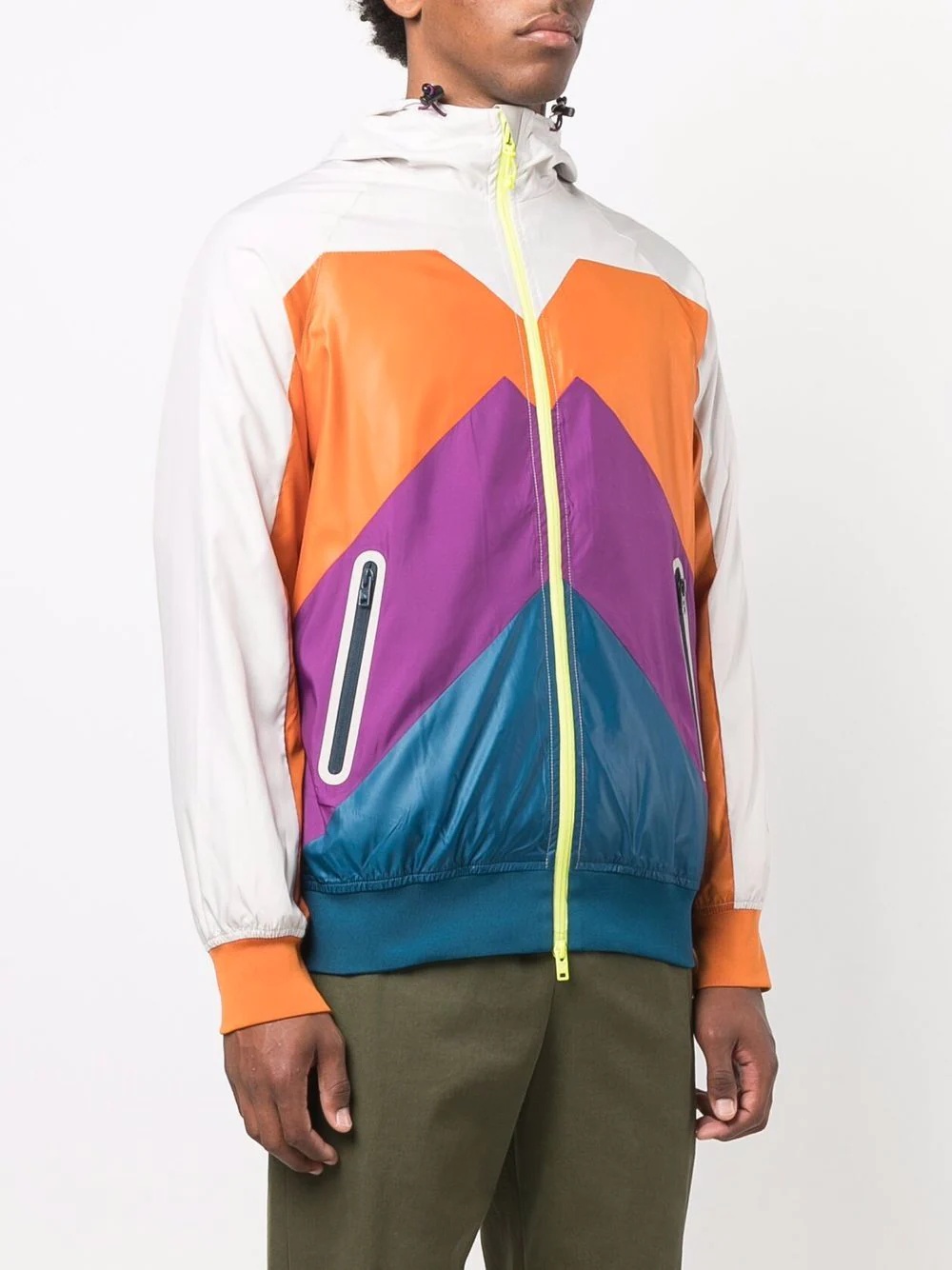 colour-blocked sport jacket - 3