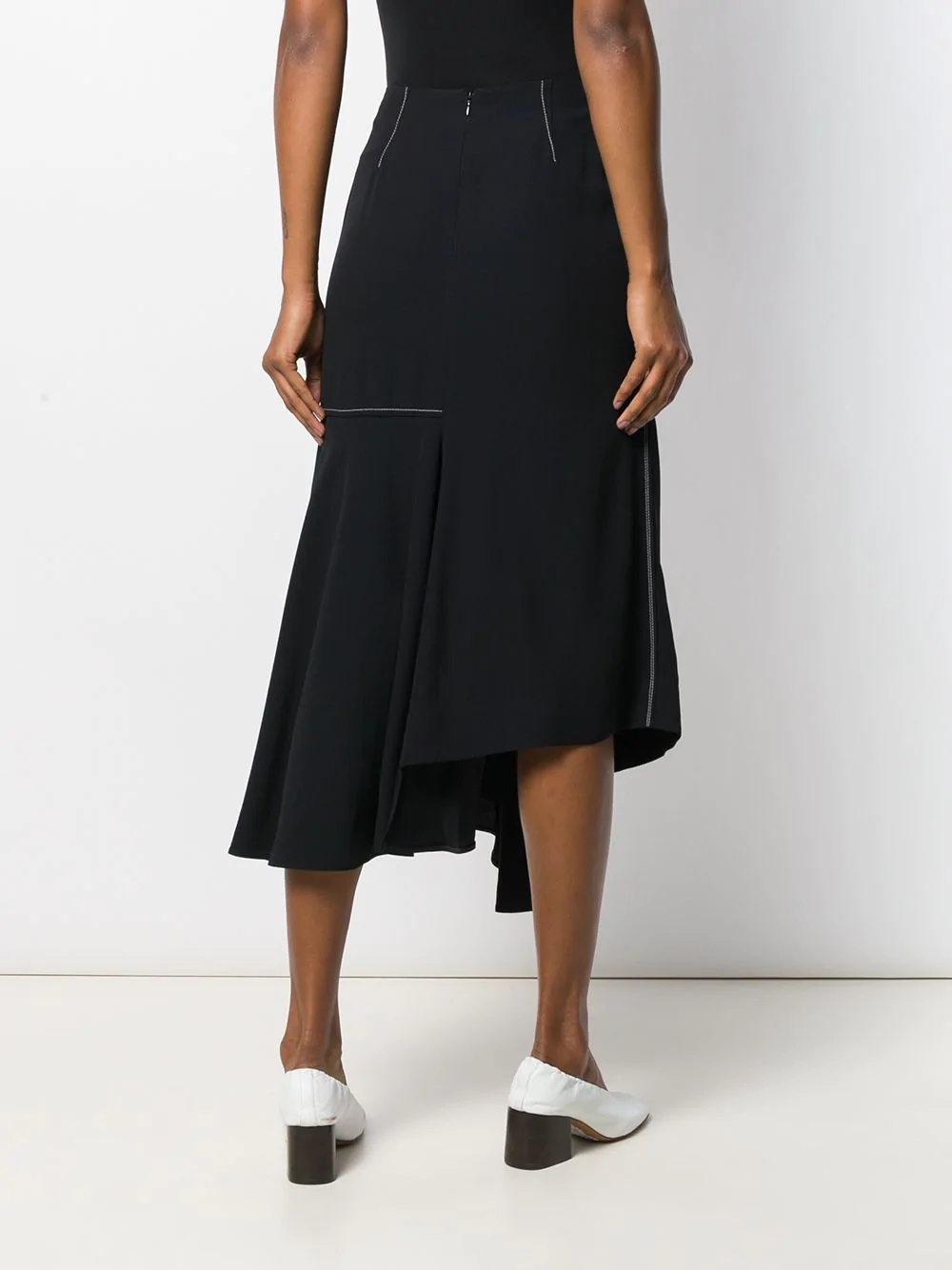 crepe envers satin asymmetric skirt - 4