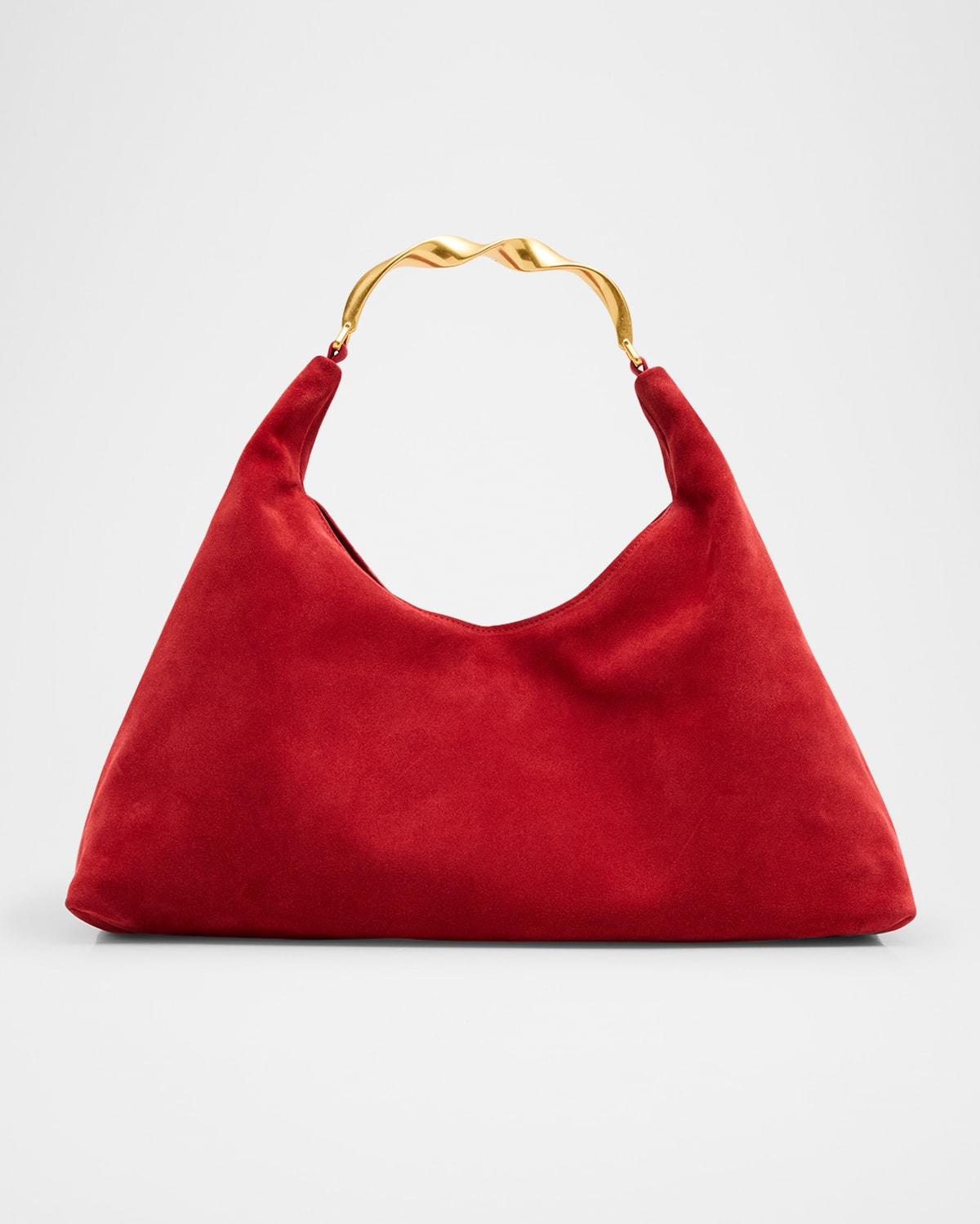 Nixi Suede Twist-Handle Hobo Bag - 1