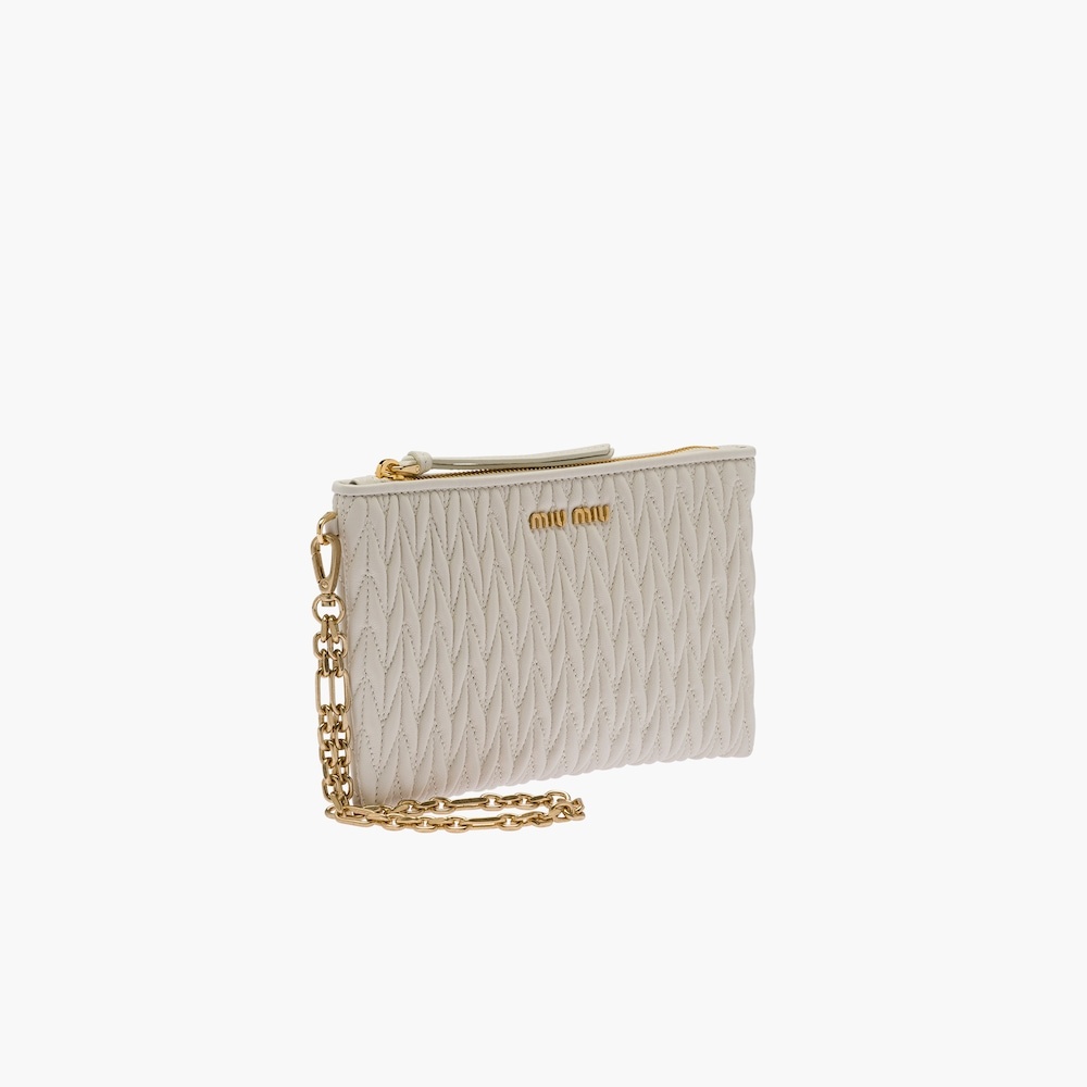 Matelassé nappa leather pouch - 4