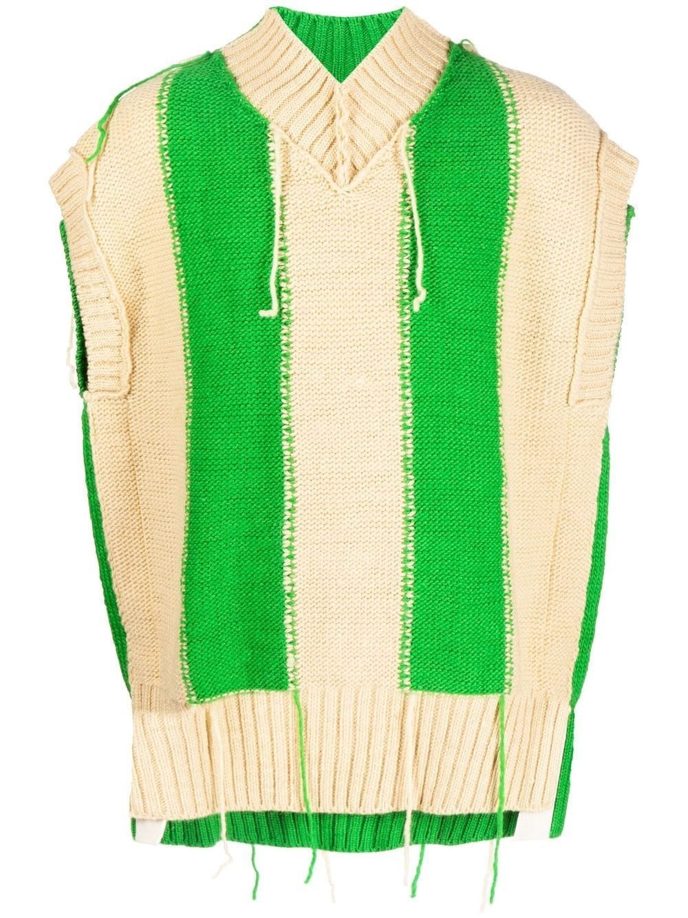 panelled V-neck wool vest - 1