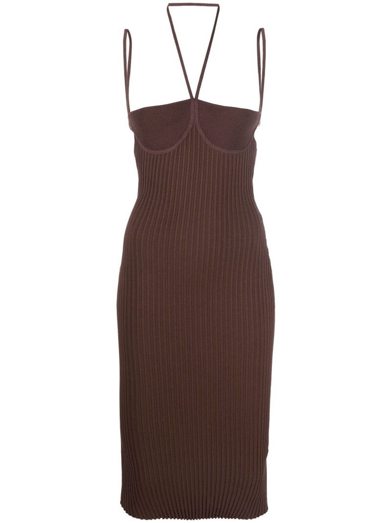halterneck fitted dress 1