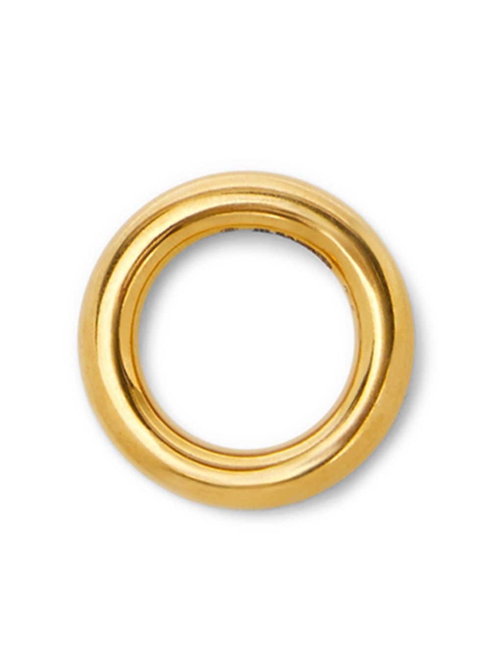 engraved-logo circular-design ring - 2
