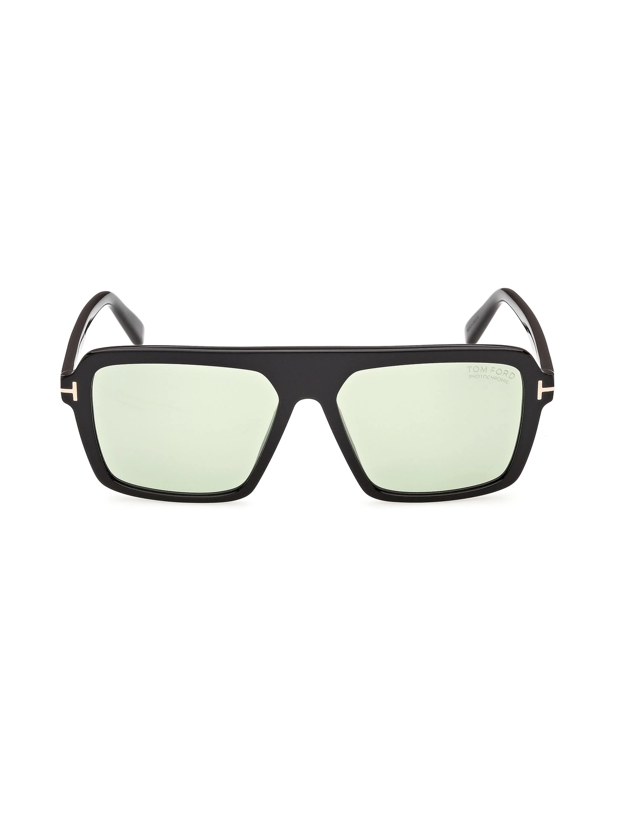 Men's Vincent 56MM Square Sunglasses - Black Green - 1