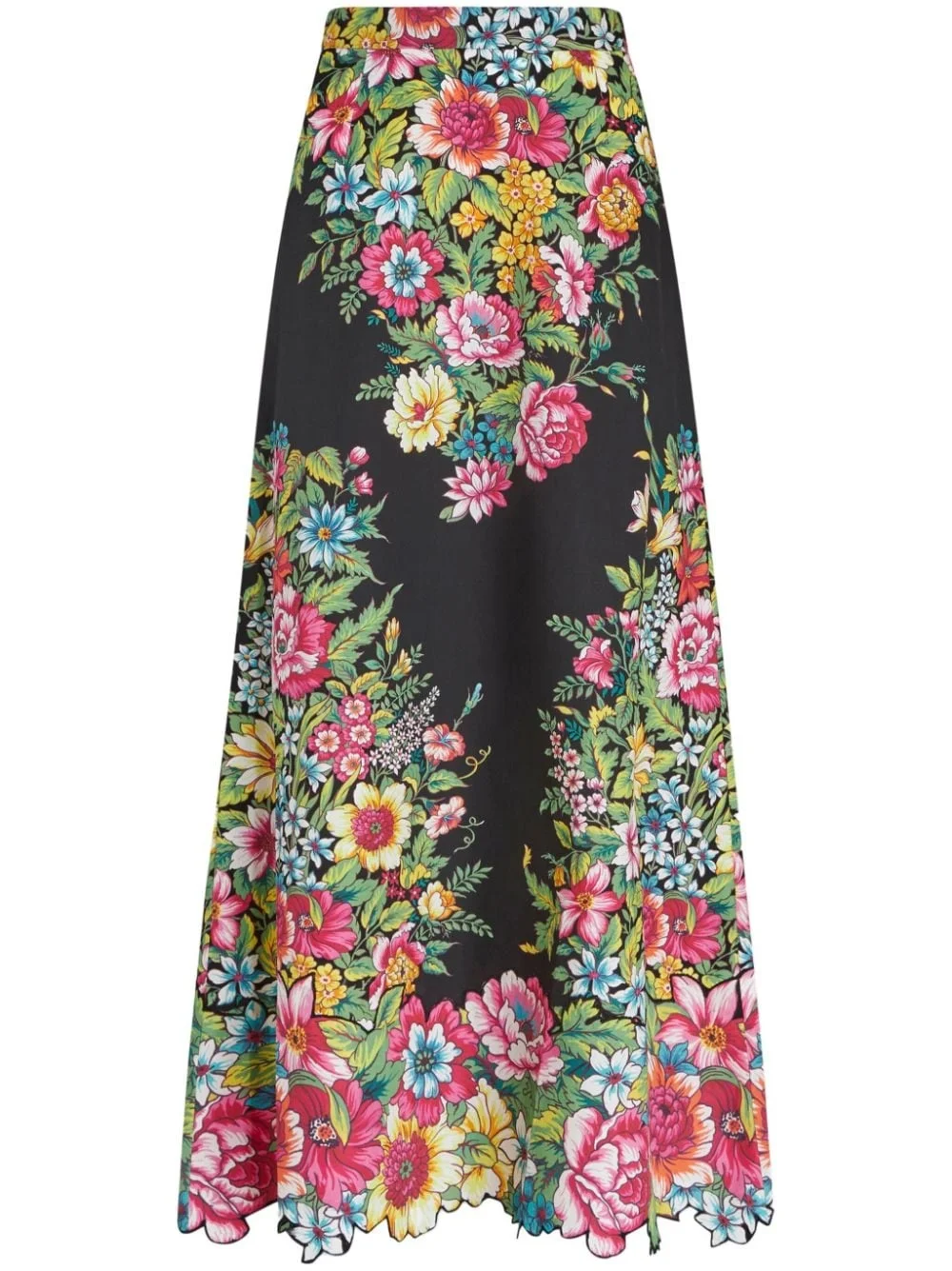 floral-print cotton maxi skirt - 1