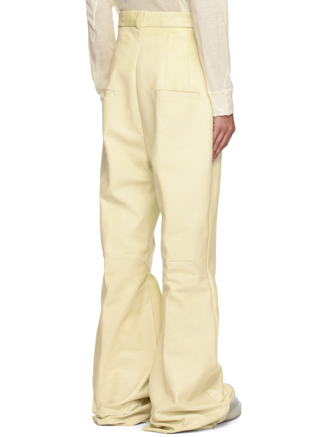Beige Hollywood Dirt Bolan Leather Trousers - 3