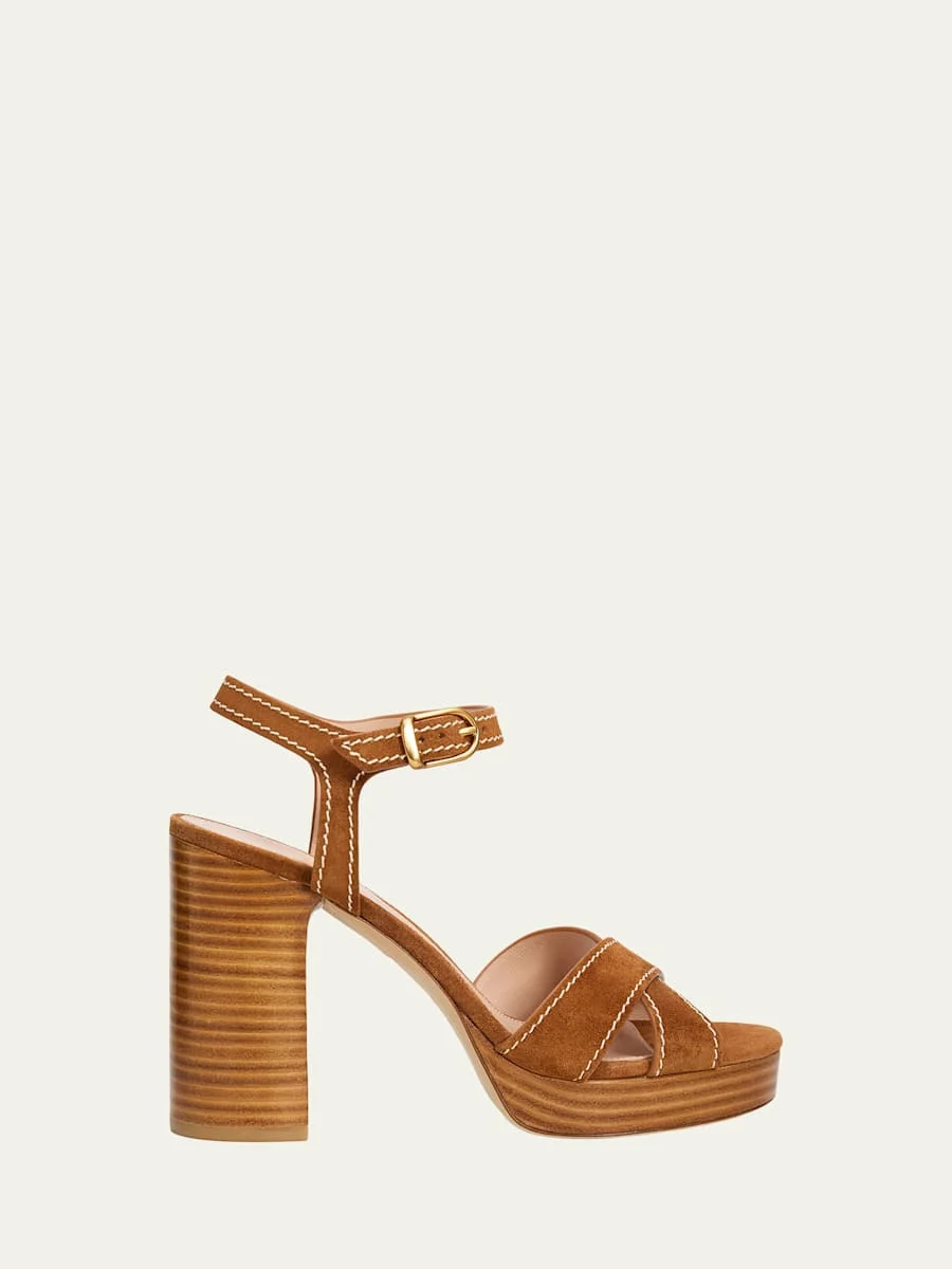 95mm Park Suede Platform Sandals - 1