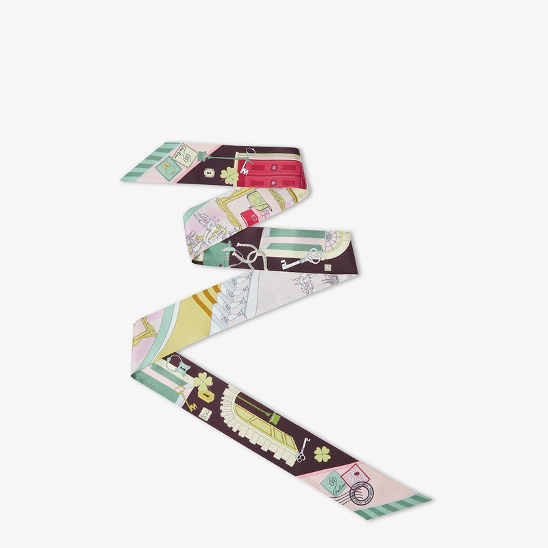 Wrappy Multicolor silk narrow scarf 1