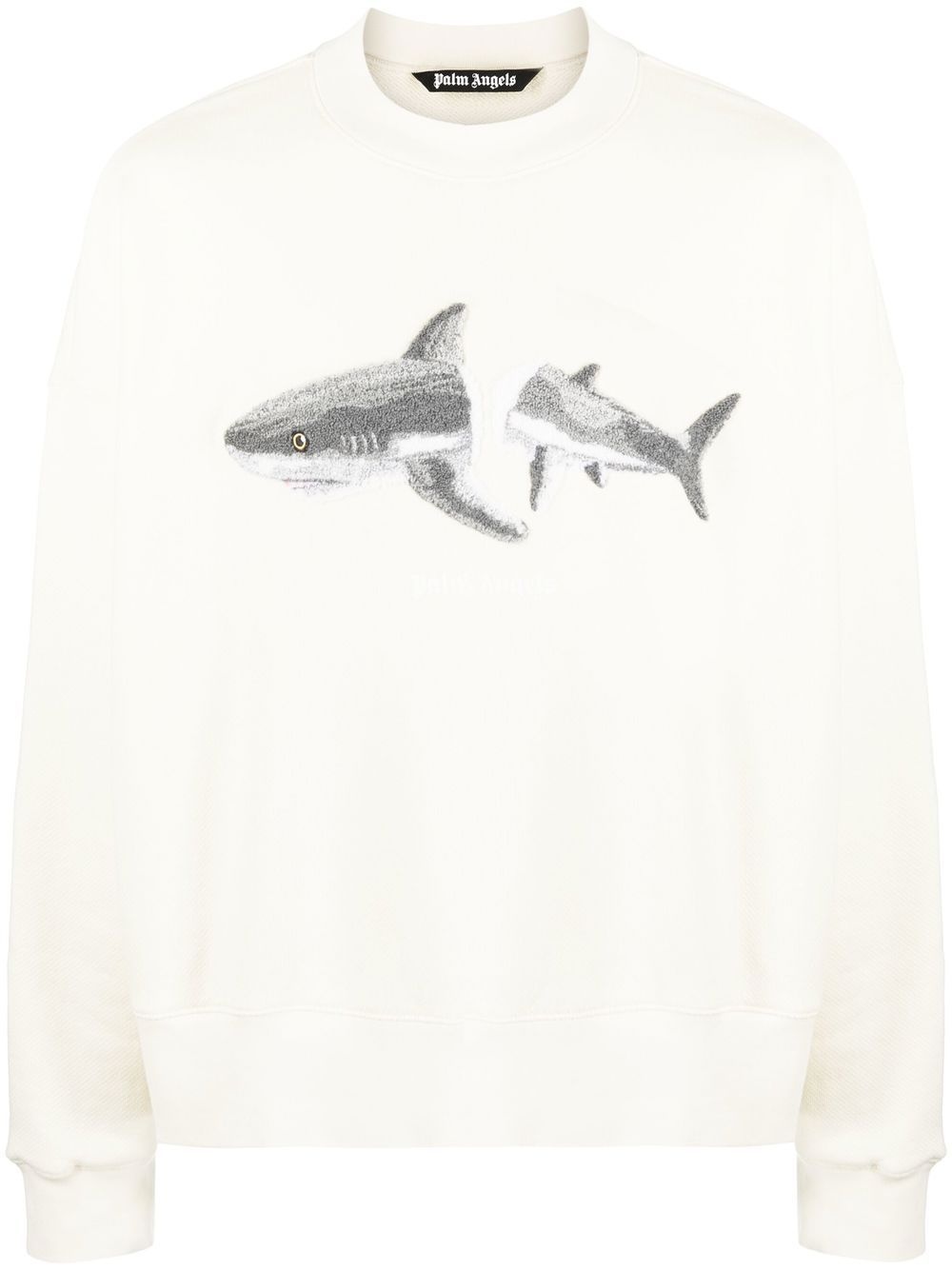 Shark-print crew-neck sweatshirt - 1