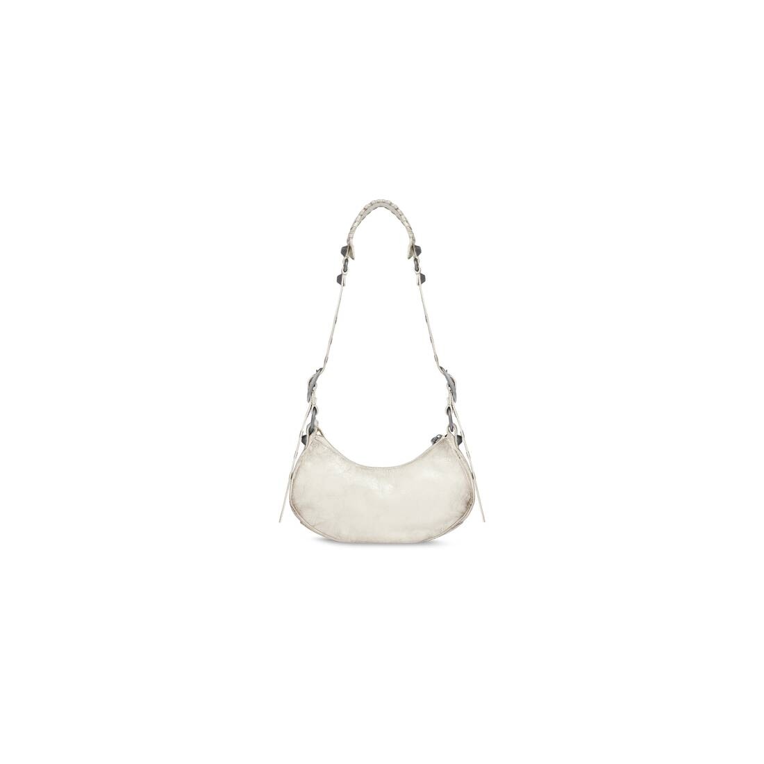 Women's Le Cagole Xs Shoulder Bag Dirty Effect in Optic White - 6