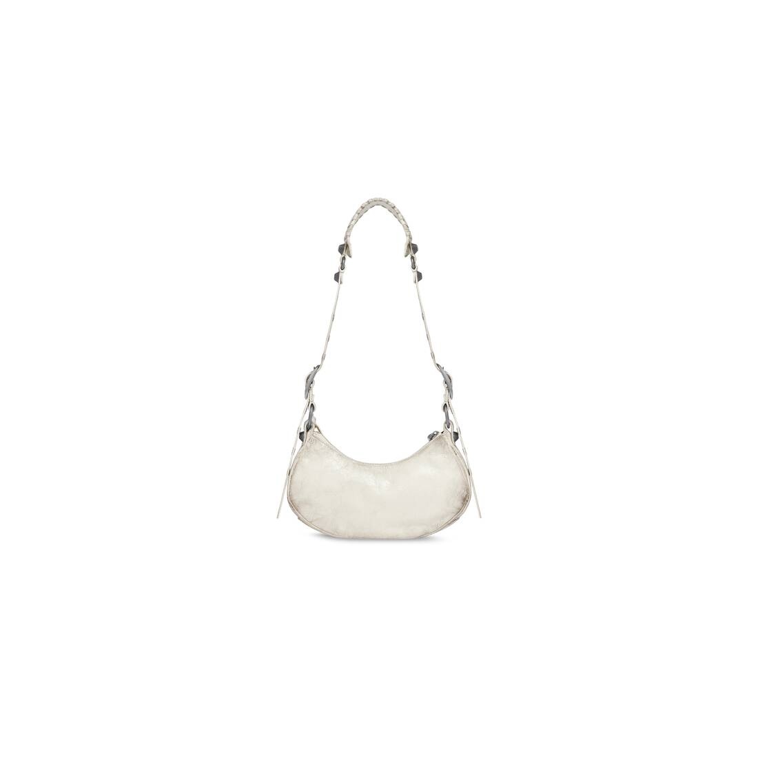 Women's Le Cagole Xs Shoulder Bag Dirty Effect in Optic White - 6