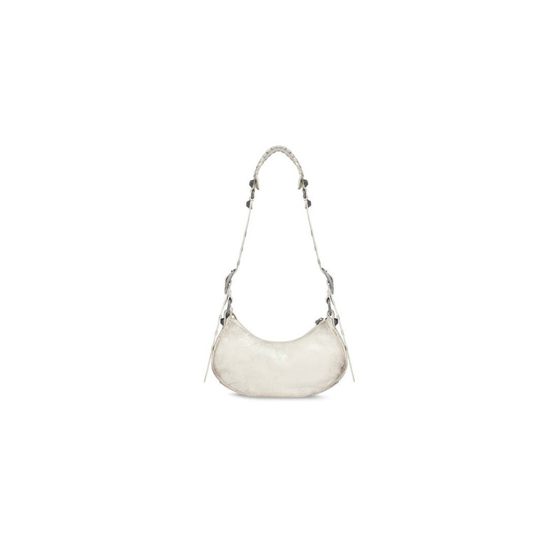 Women's Le Cagole Xs Shoulder Bag Dirty Effect in Optic White 6