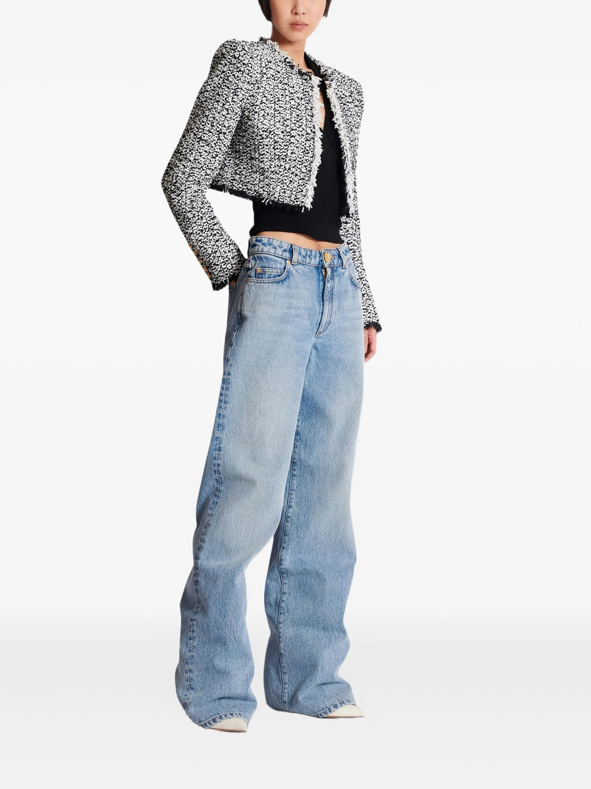 tweed fringed jacket - 3