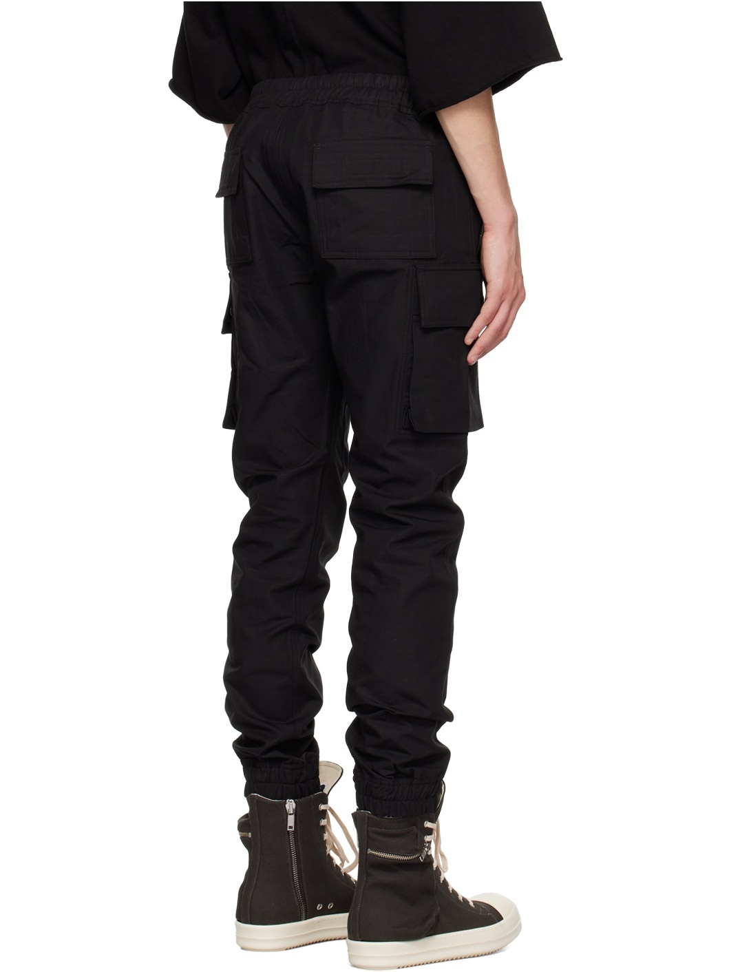 Black Mastodon Cut Cargo Pants - 3