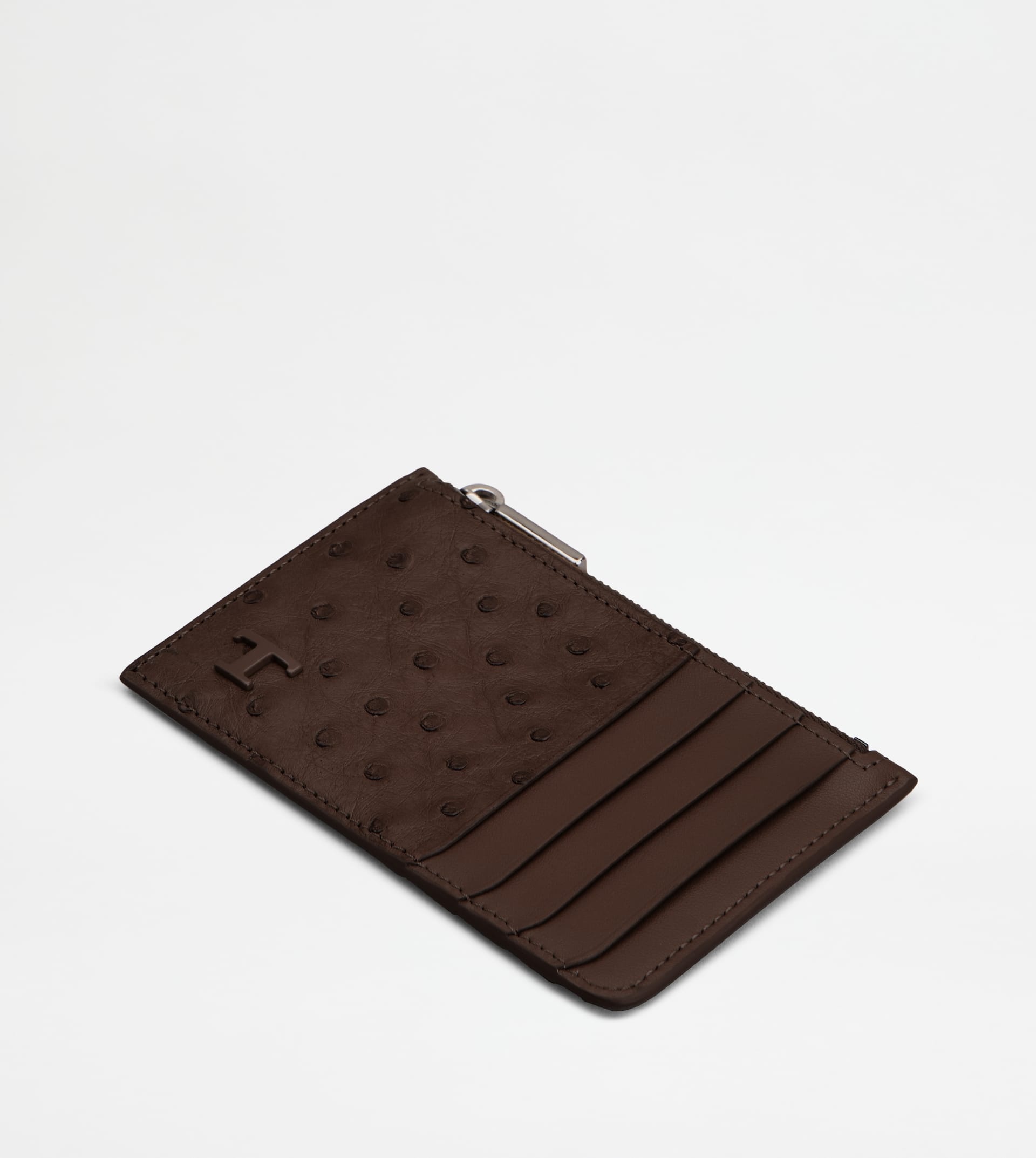 CREDIT CARD HOLDER IN OSTRICH - BROWN - 3