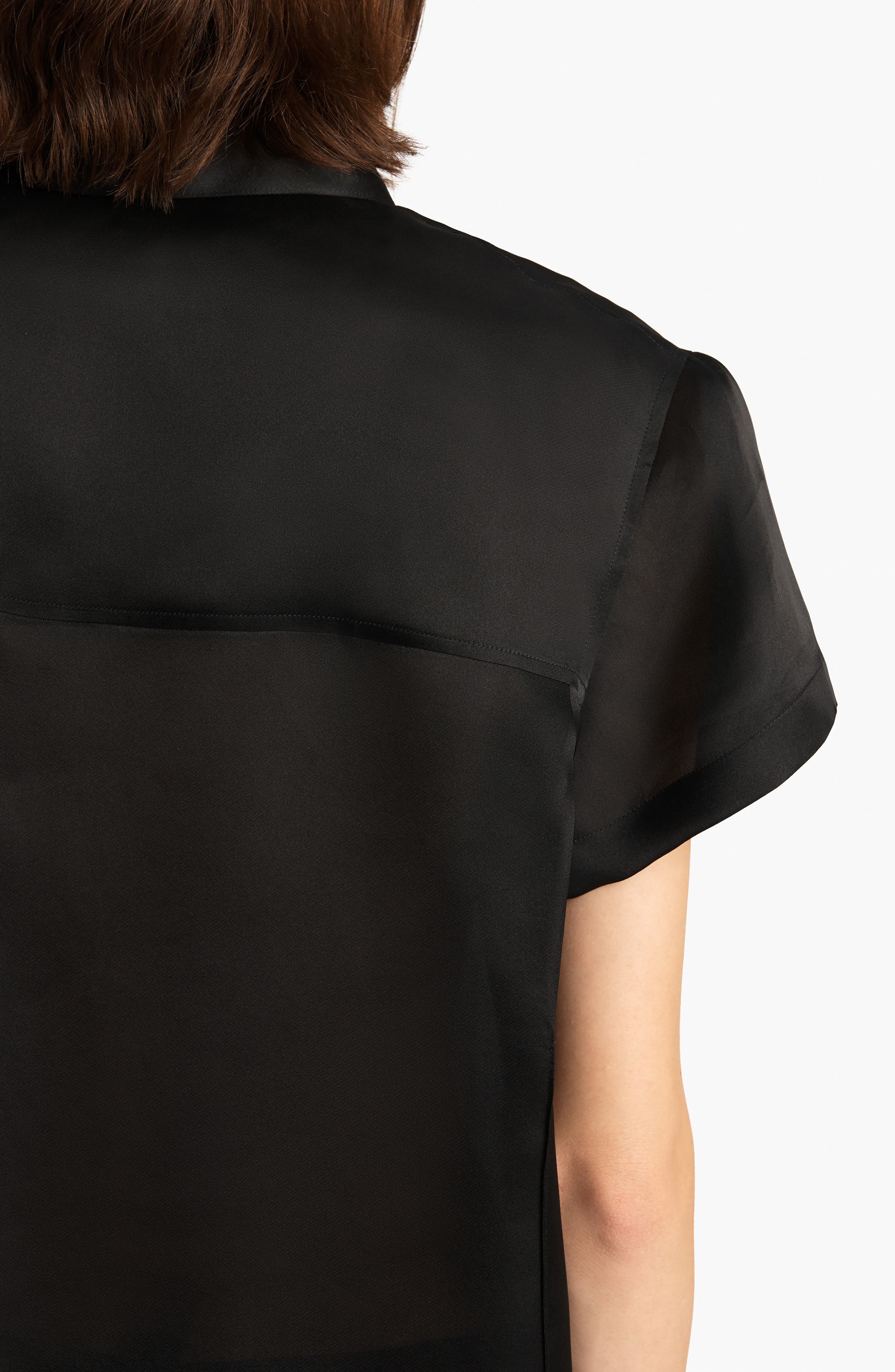 Khaite Keefe Silk Organza Button-Up Shirt in Black at Nordstrom - 4