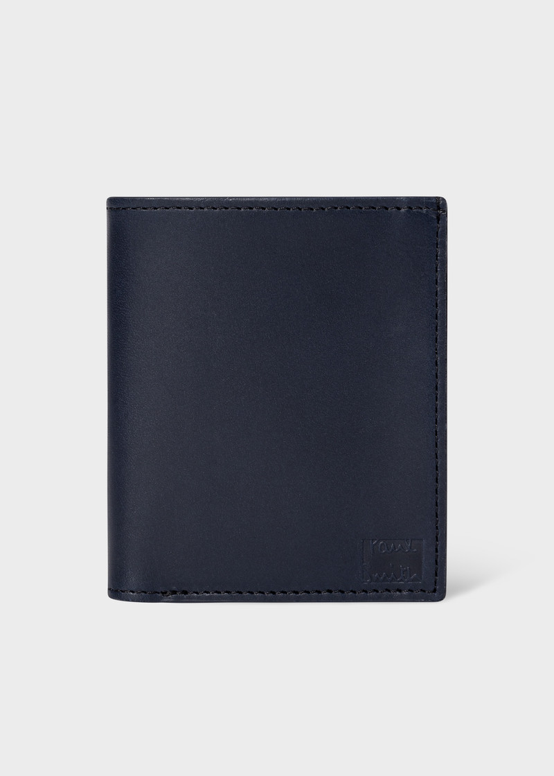 Dark Navy Leather Billfold And Coin Wallet 1
