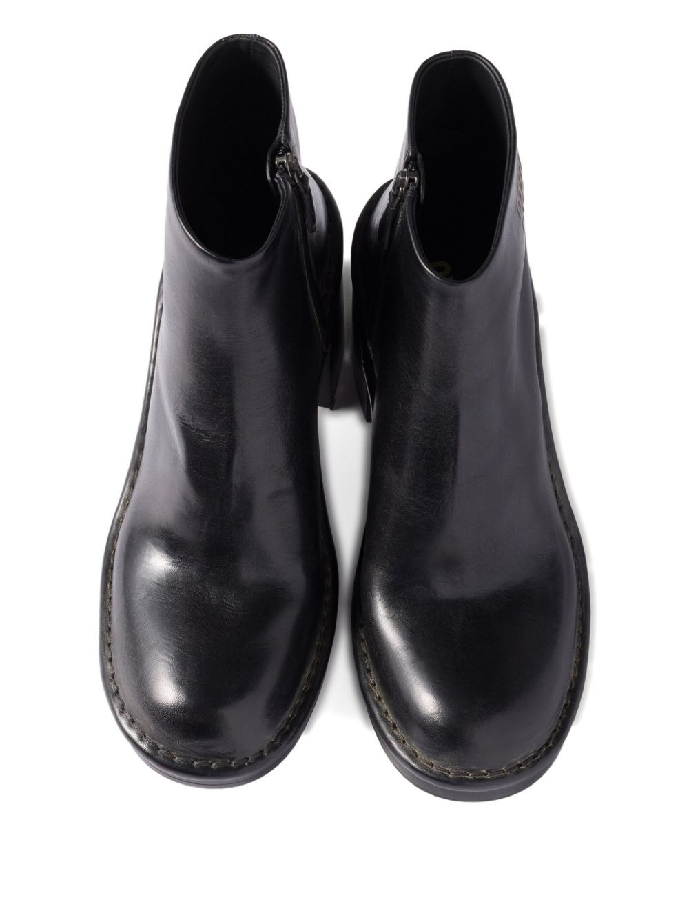 70mm leather ankle boots - 4