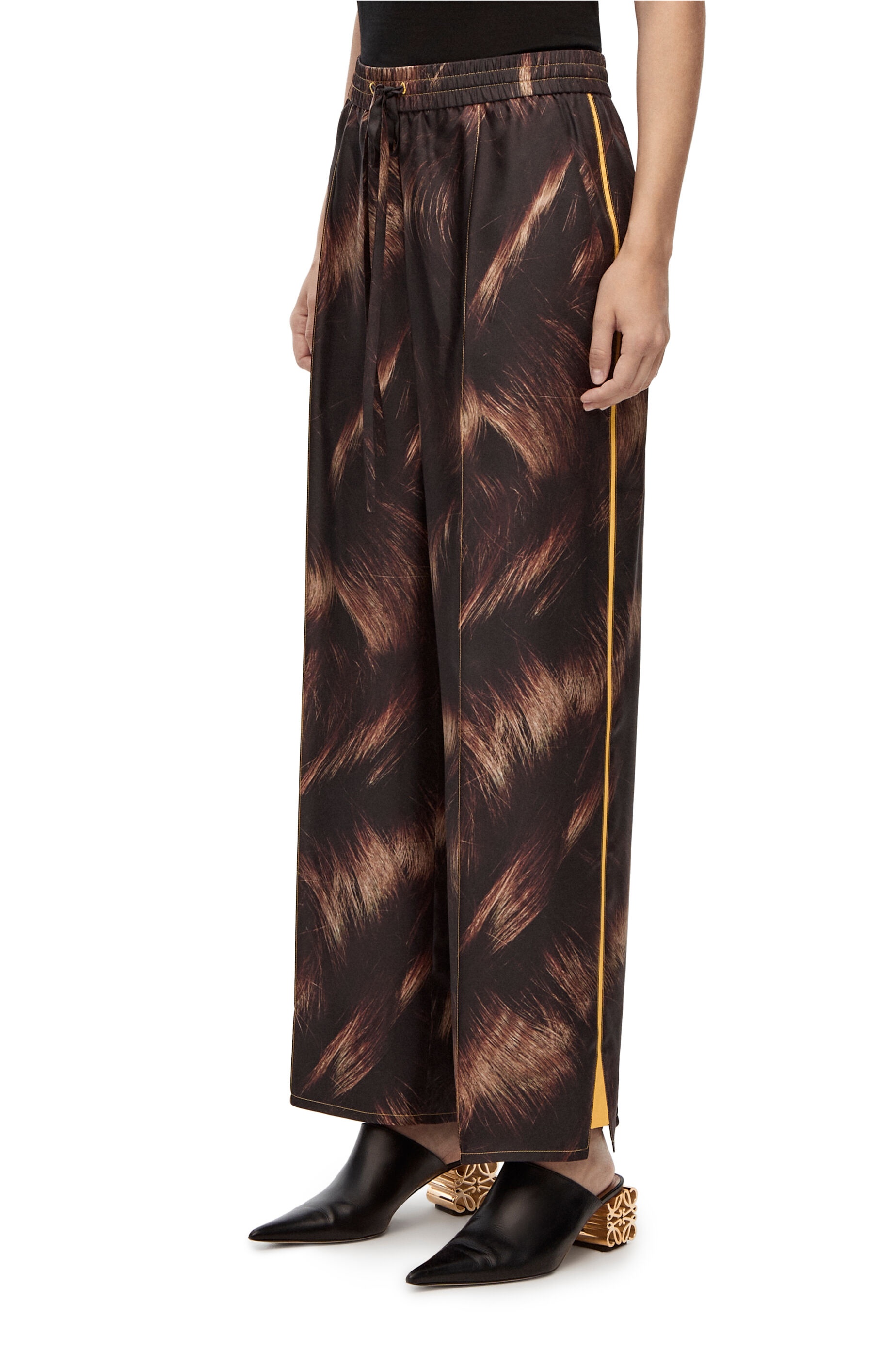 Hair print pyjama trousers in silk - 3