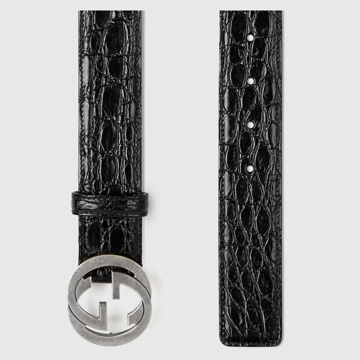 Crocodile belt with interlocking G - 2