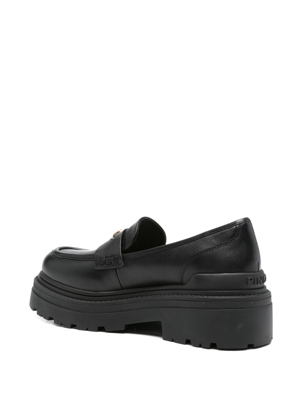 logo-plaque platform loafers - 3
