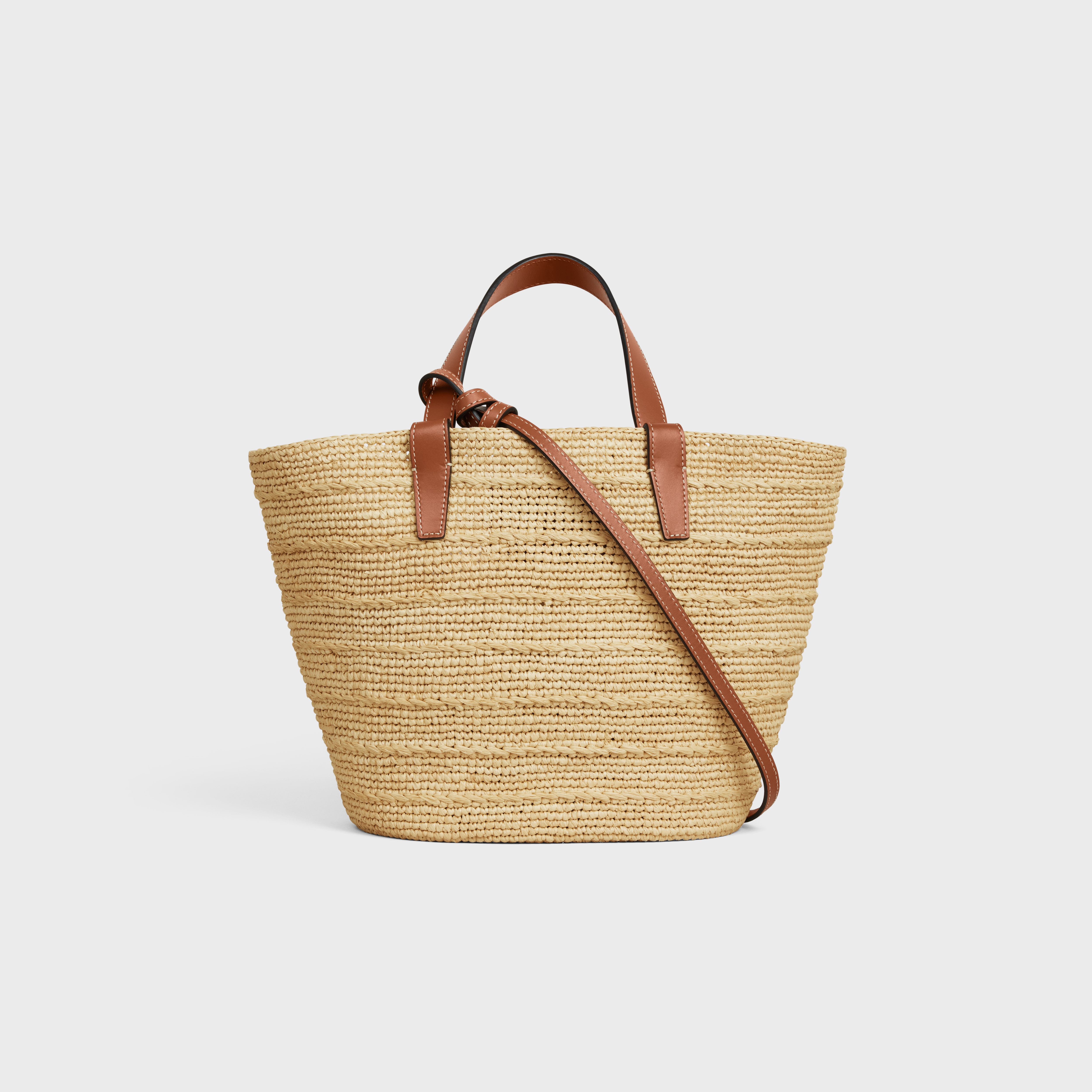 TEEN SUPPLE CELINE CLASSIC PANIER in Raffia and calfskin - 3