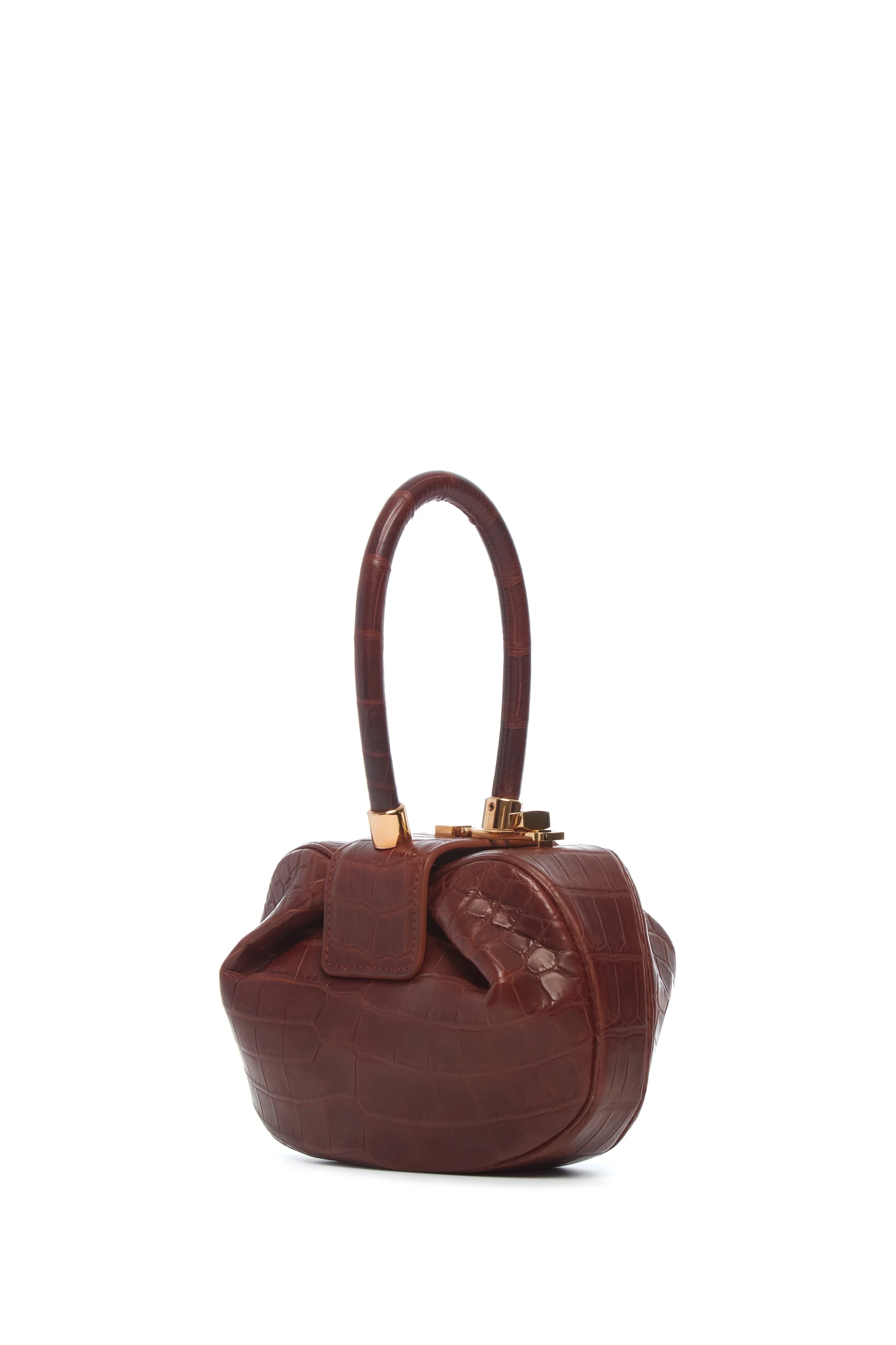 Demi Bag in Cognac Crocodile Leather - 1